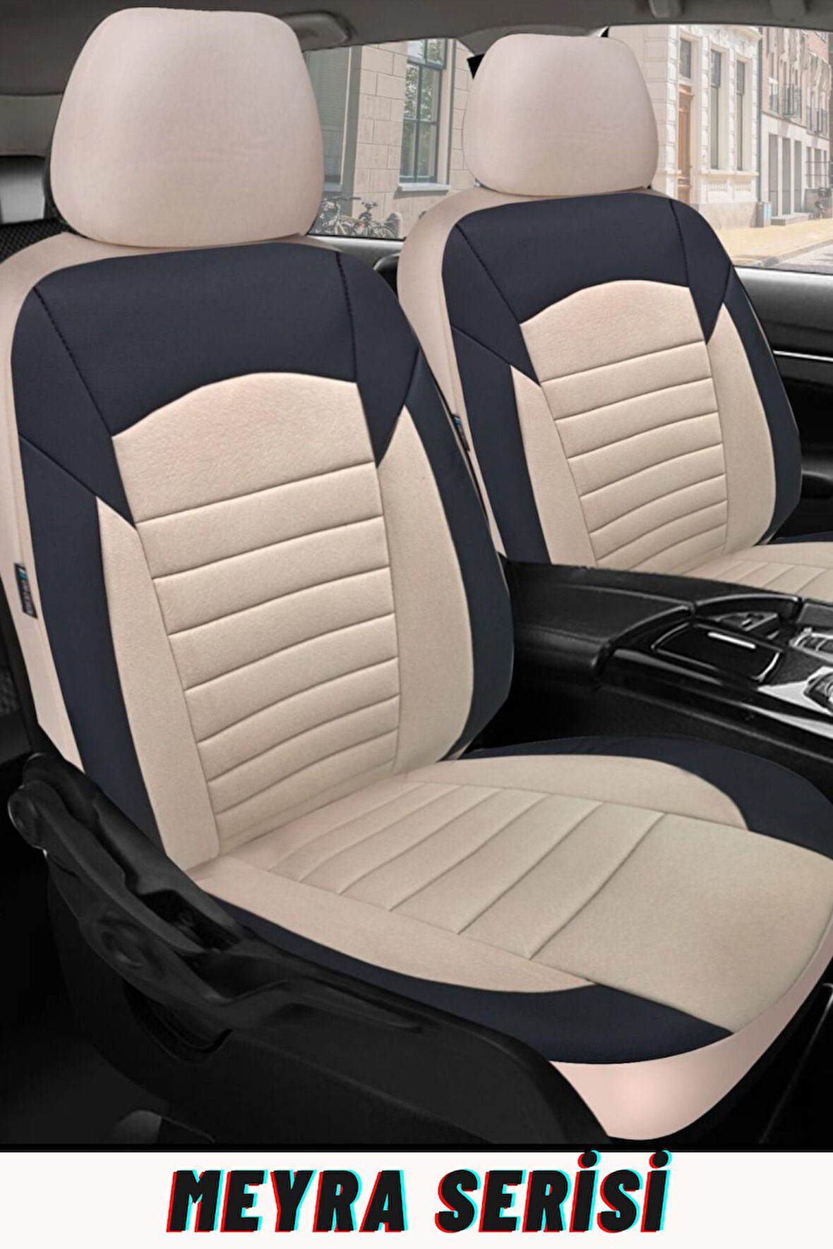 Volkswagen Golf7 Tridline Hatchback 2013-2020  Aracınıza Uyumlu Meyra Serisi Tay Tüyü Deri Detay Gri
