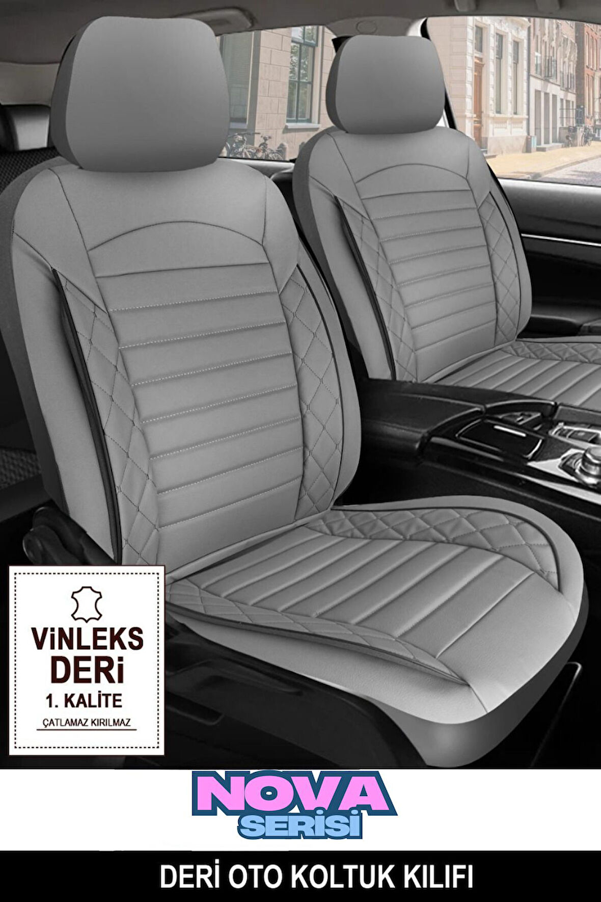 Renault Megane 2 Hatchback 2004-2008 Aracınıza Uyumlu Bej Nova Serisi Deri Kılıf