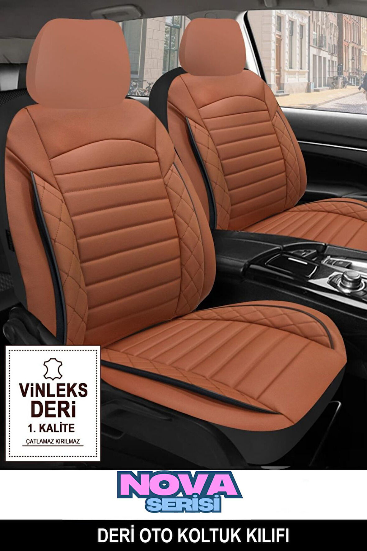 Kia Venga Mpw 2012-2015  Aracınıza Uyumlu Bej Nova Serisi Deri Kılıf