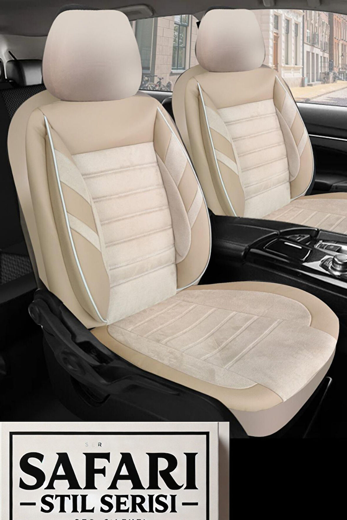 Volkswagen Golf 7 Hatchback 2013-2020  Aracınıza Uyumlu Bej Siyah Safari Serisi Yumuşak Doku