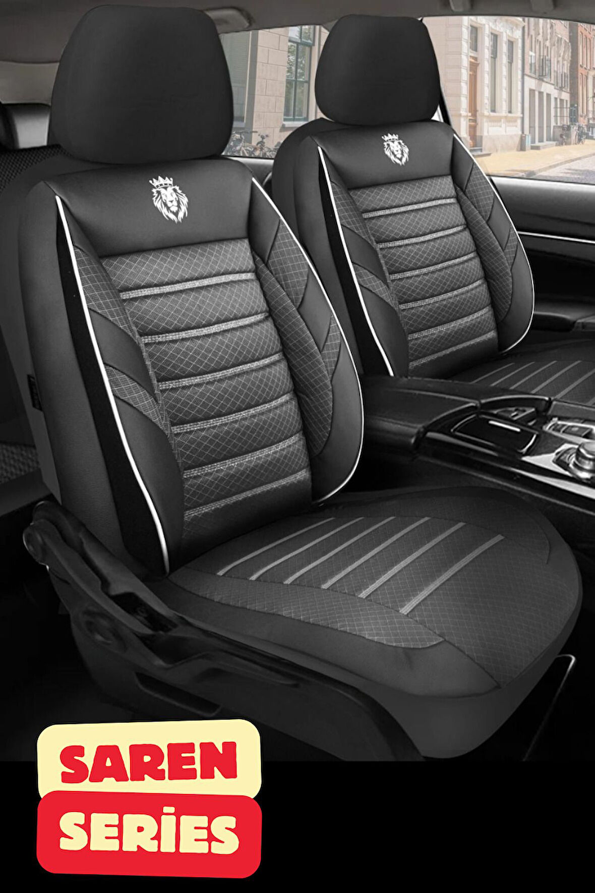 Volkswagen Golf 6 Tridline Hatchback  Aracınıza Uyumlu Siyah Saren Serisi Jakar Kumaş