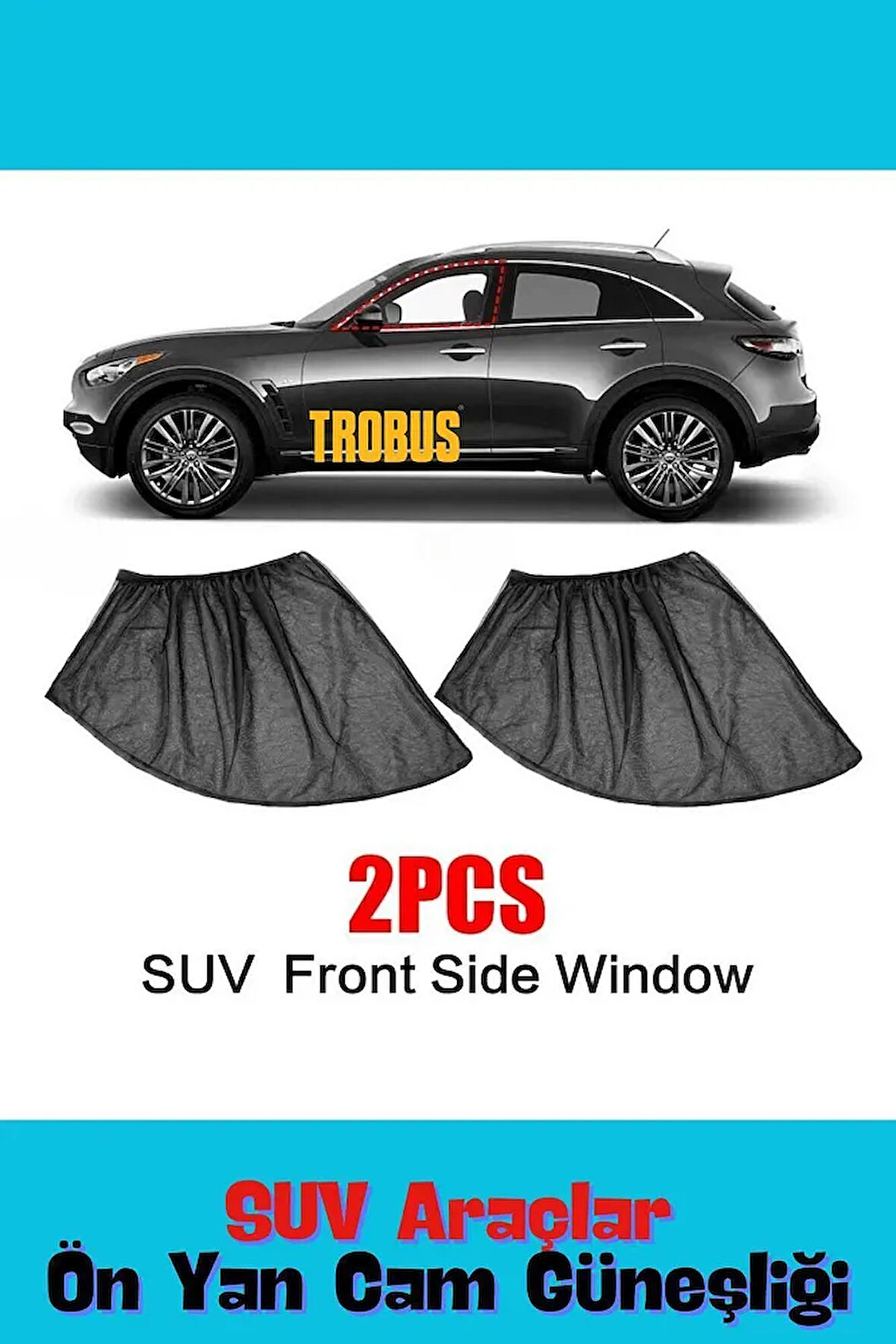 Kia Stonic 2017 Ve Sonrası Crossover Uyumlu Yan Cam Güneşliği Ön veya Arka