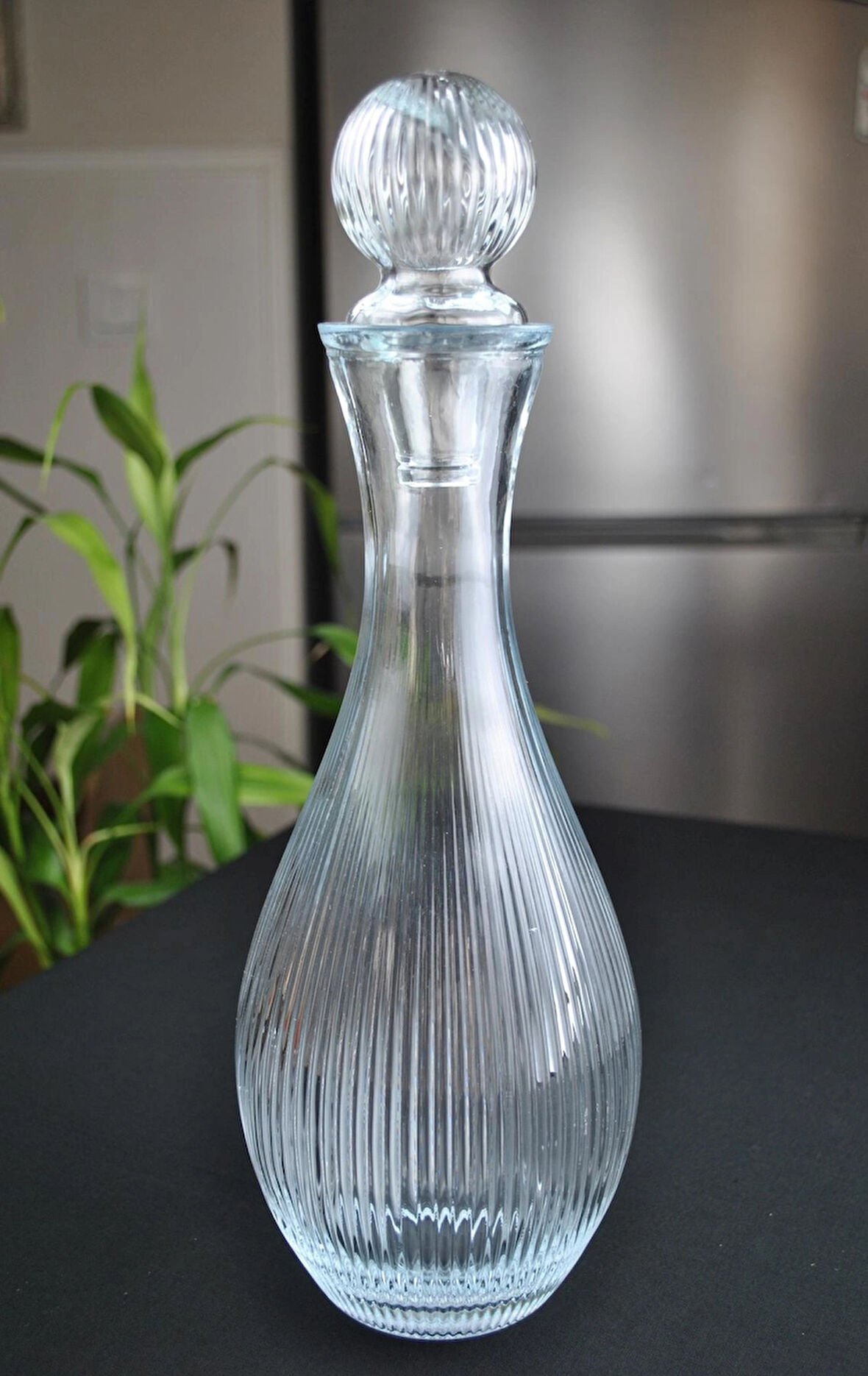 El Yapımı Cam Kapaklı Sürahi 1 Litre Şerbetlik Karaf 
