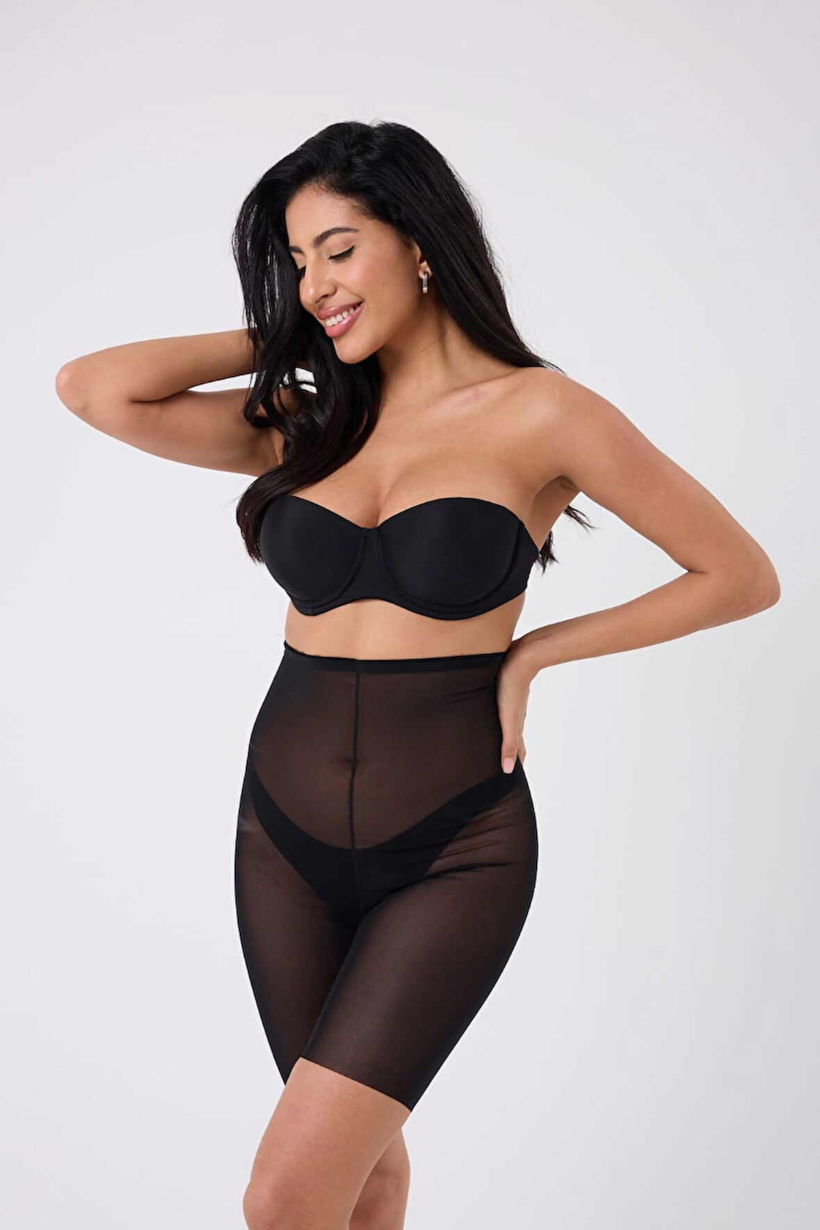 Freshness 0007 Lazer Kesim Tül Yüksek Bel Şort Korse