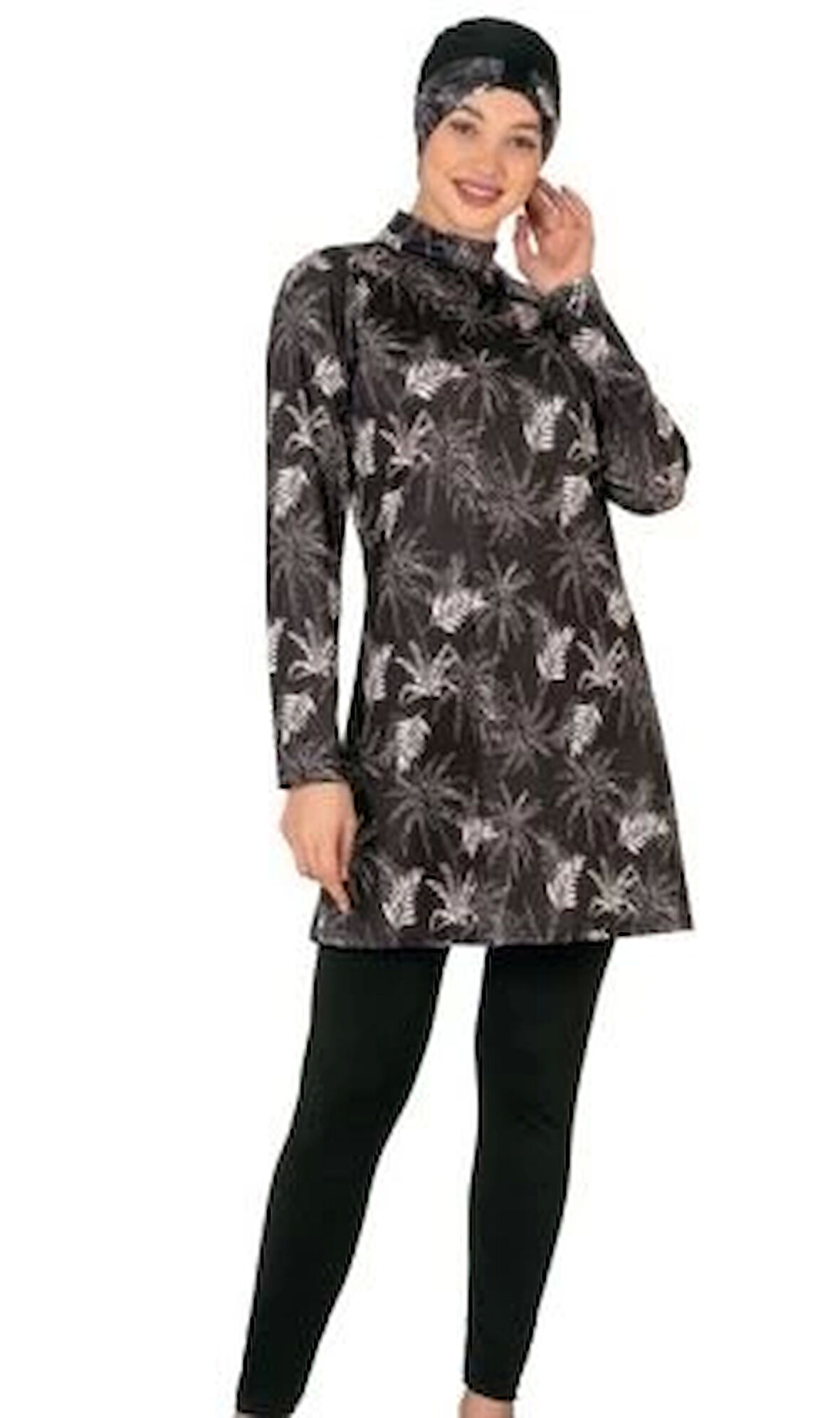 Fantasy 3417  Kadın Yaprak Desenli Tesettür Mayo