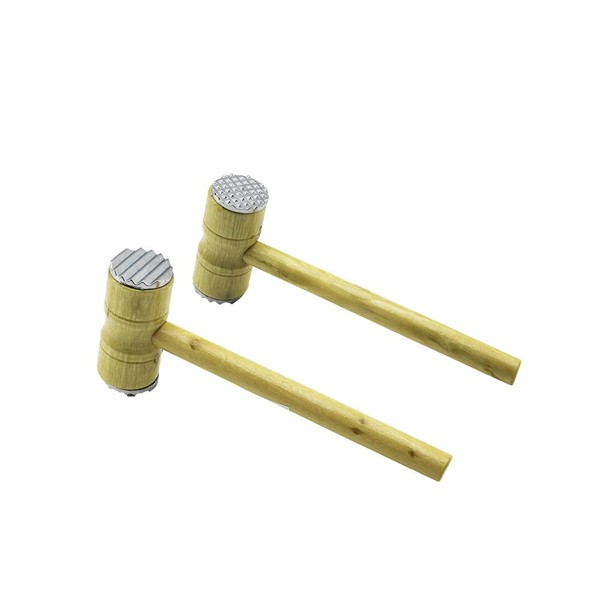 Metal Çift Başlı Ahşap Saplı Tokmak - Et Dövecek Tokmak= 4.3 X 10cm Saplı=25.5cm