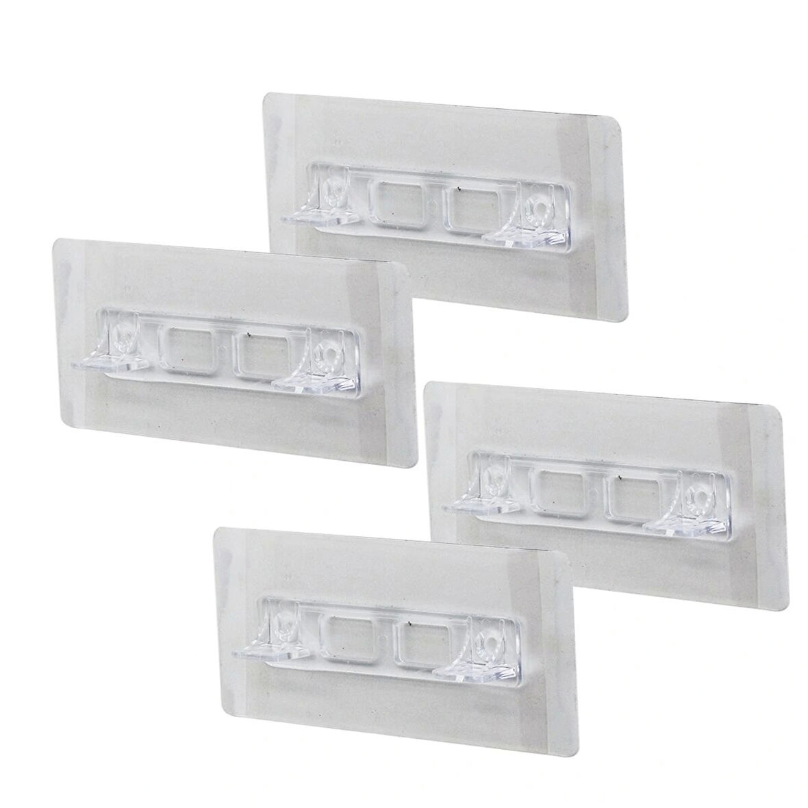 4pcs  Raf Ayak Aparatı   Şeffaf Pvc Yapışkanlı + Vidalanabilir   2x10cm