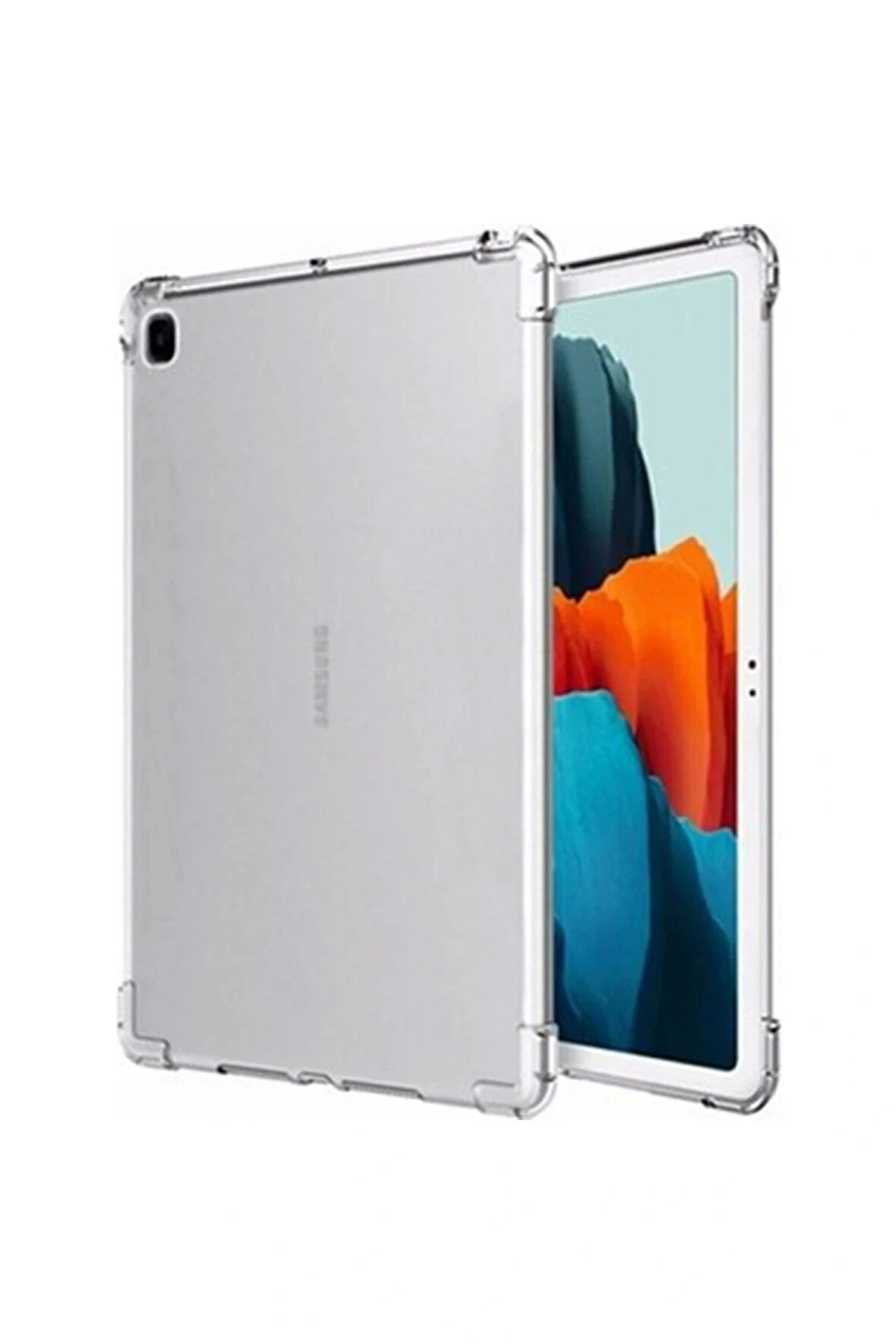Samsung Uyumlu Galaxy P610 Tab S6 Lite 10.4 Kılıf Anti Şeffaf Tablet Silikon - Şeffaf