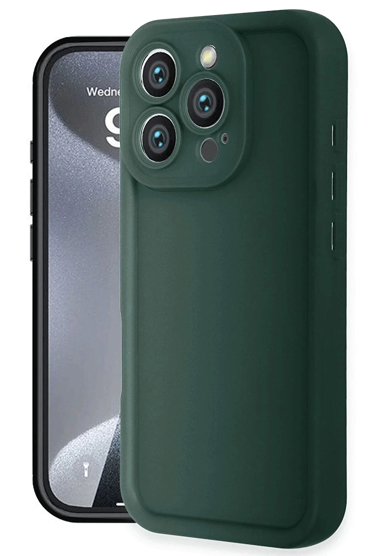 iPhone 16 Pro Kılıf Viera Silikon - Koyu Yeşil