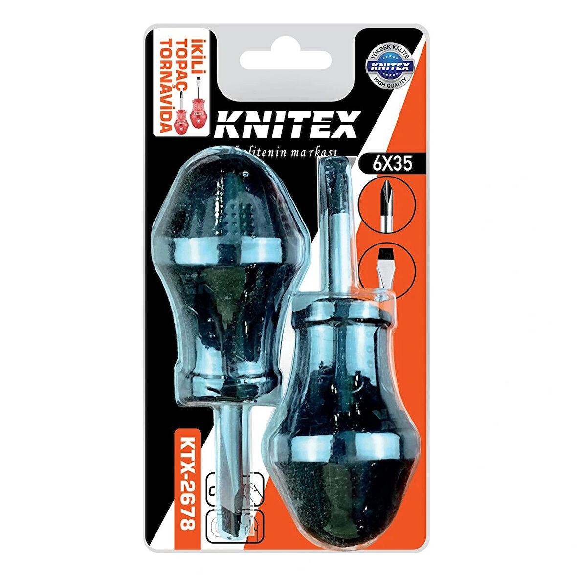 2pcs - Yıldız-düz  Topaç Tornavida Seti 6x35