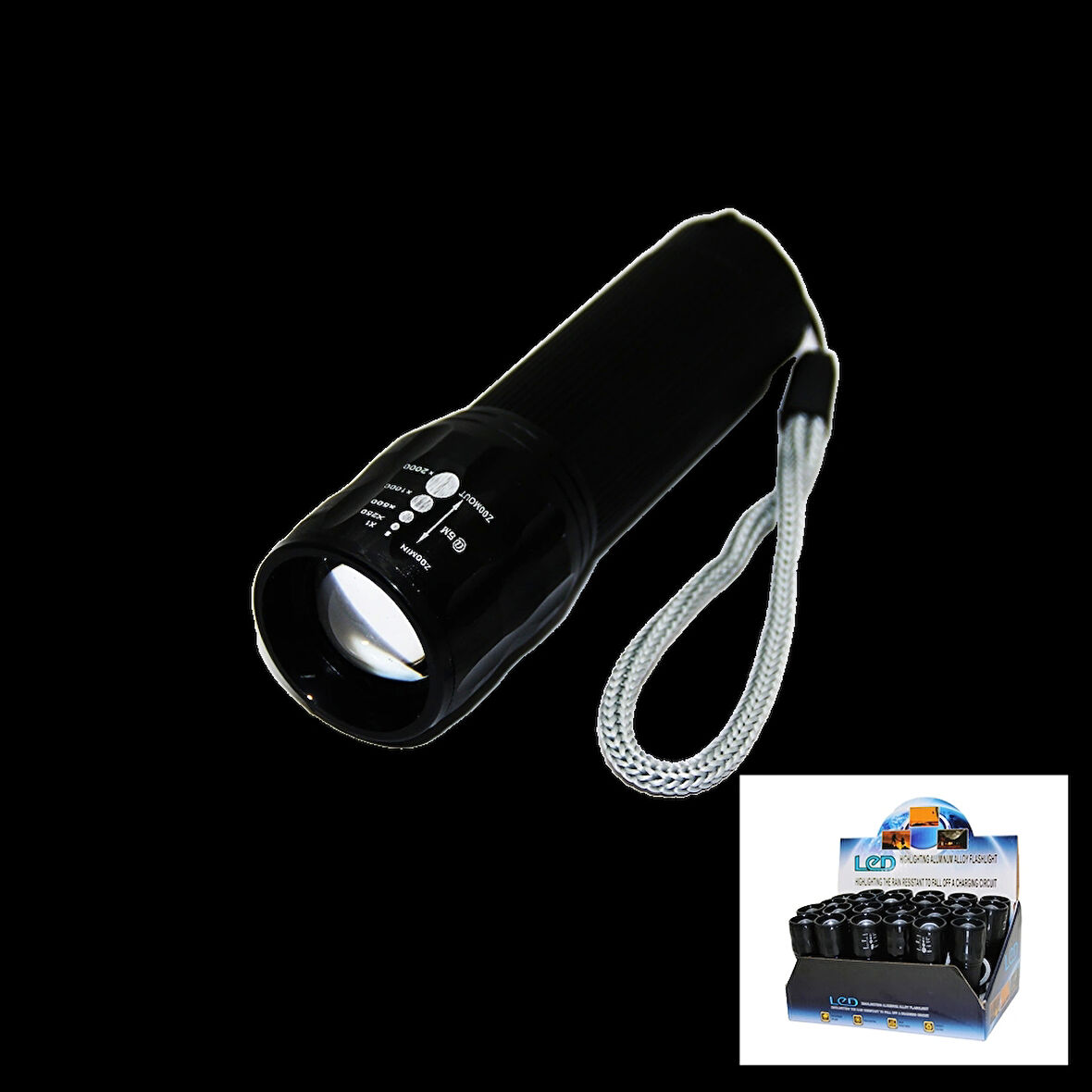 Led Gold Orıon Hıghlıghtıng Aluminum Flashlight Pilli Zoomlu El Feneri Metal Kasa