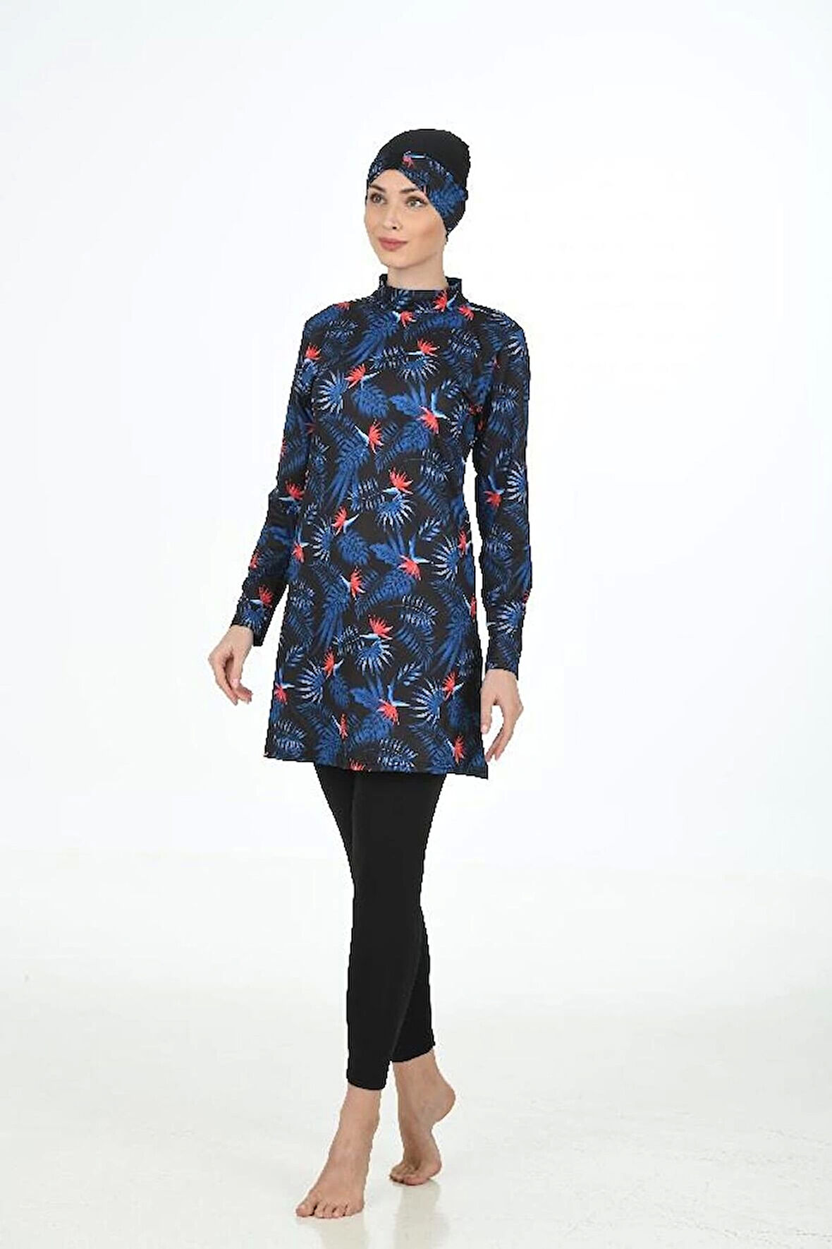 Fantasy 3315 Kadın Yaprak Desenli Tesettür Mayo