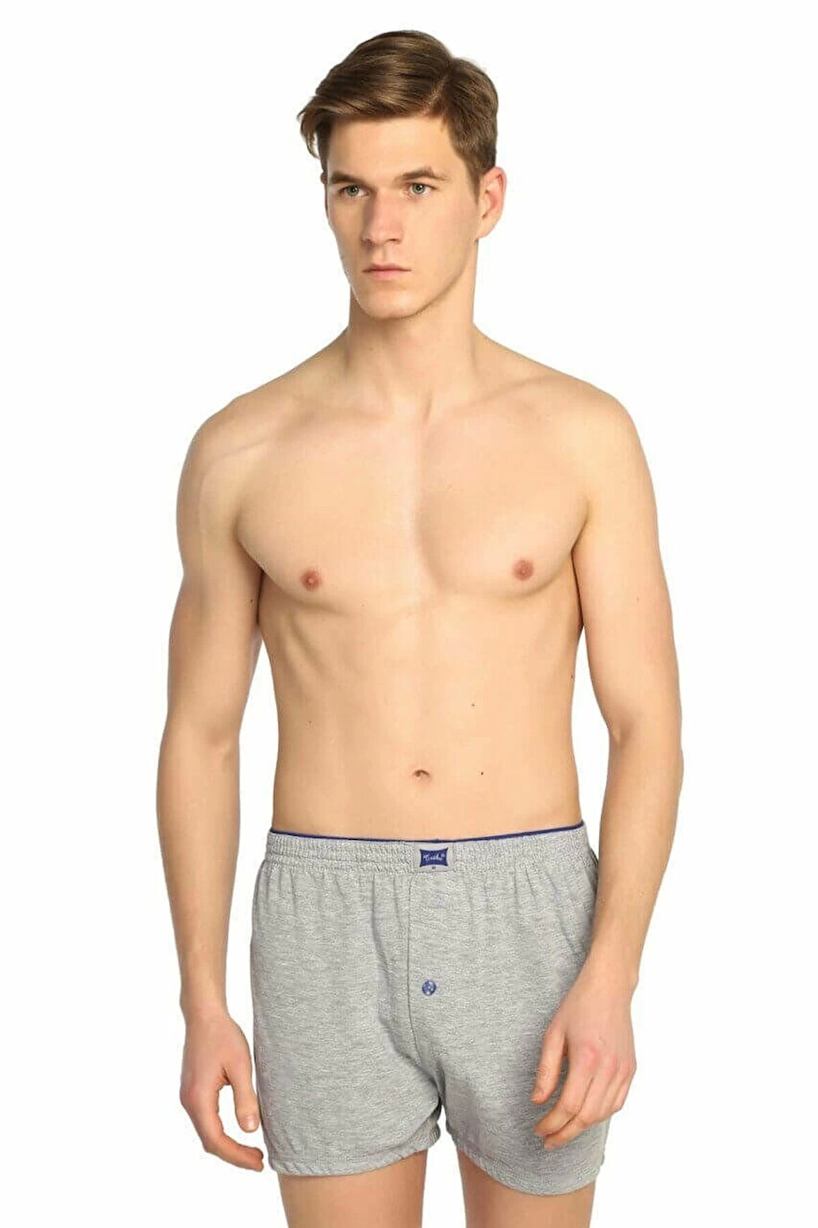 Tutku 0117 Erkek  Penye Düz Boxer