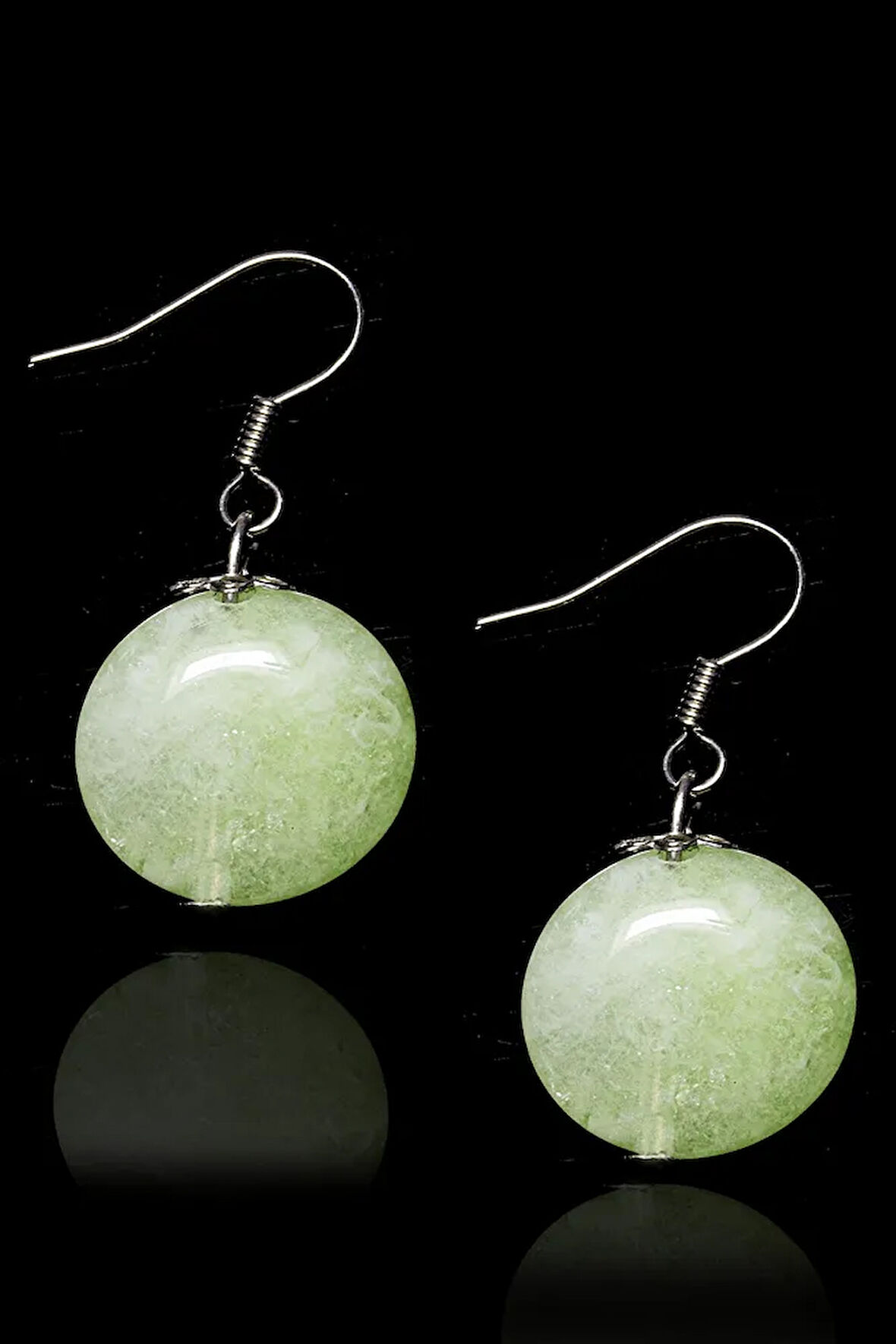 Sertifikalı Yeşil Kuvars Taşı Küpe