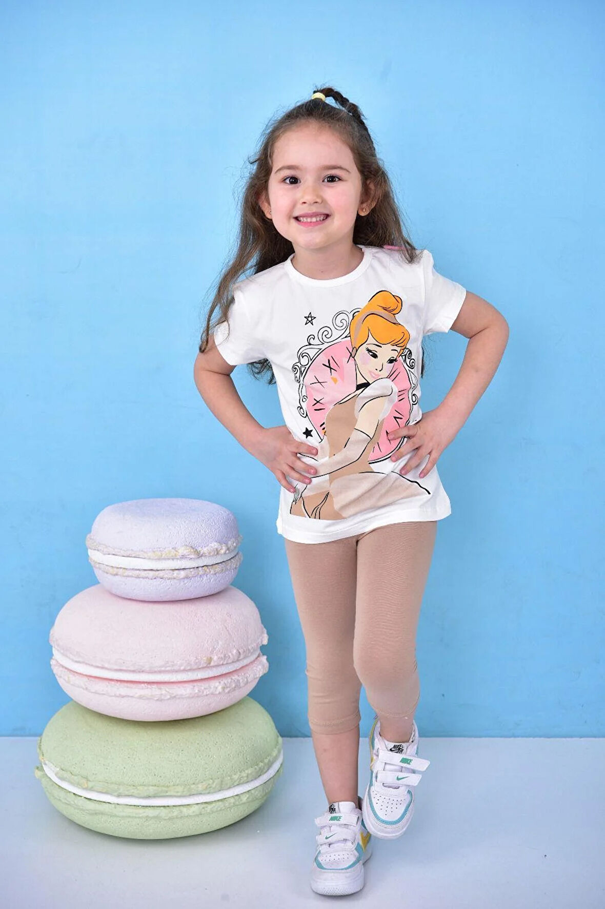 Kız Baskılı Kız Çocuk Taytlı Takım 2 Parça