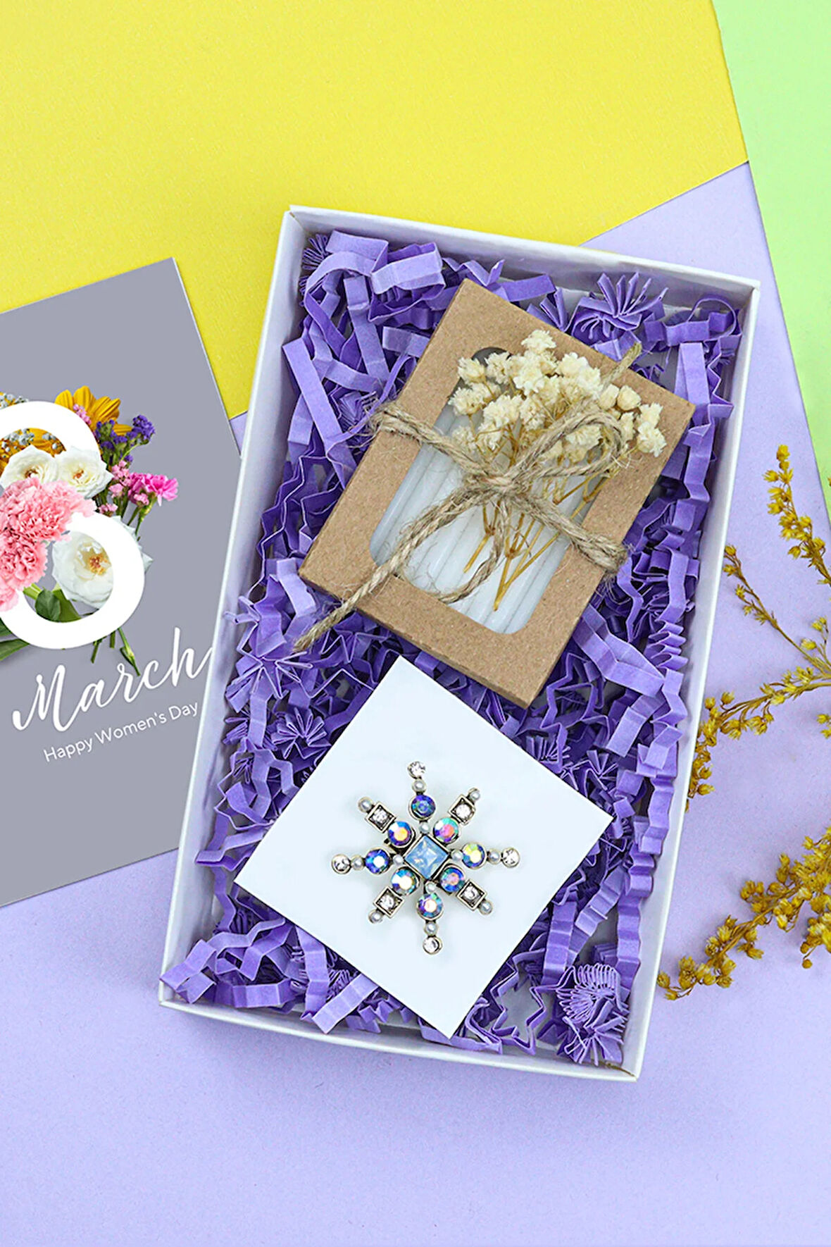 Özel Kutulu Mini Sabun & Kar Tanesi Model Broş Hediye Seti