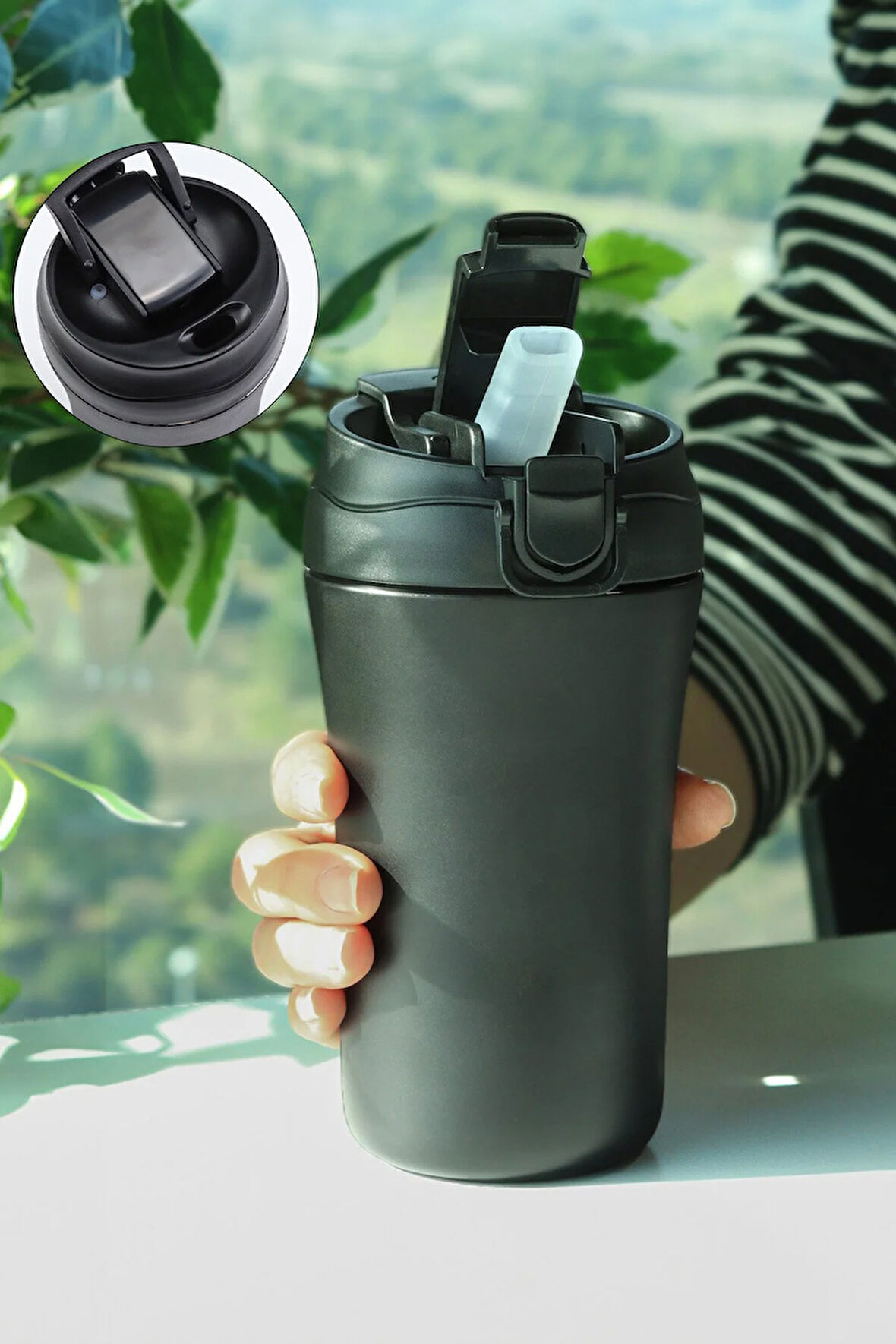 400ml Pipetli Çelik Termos