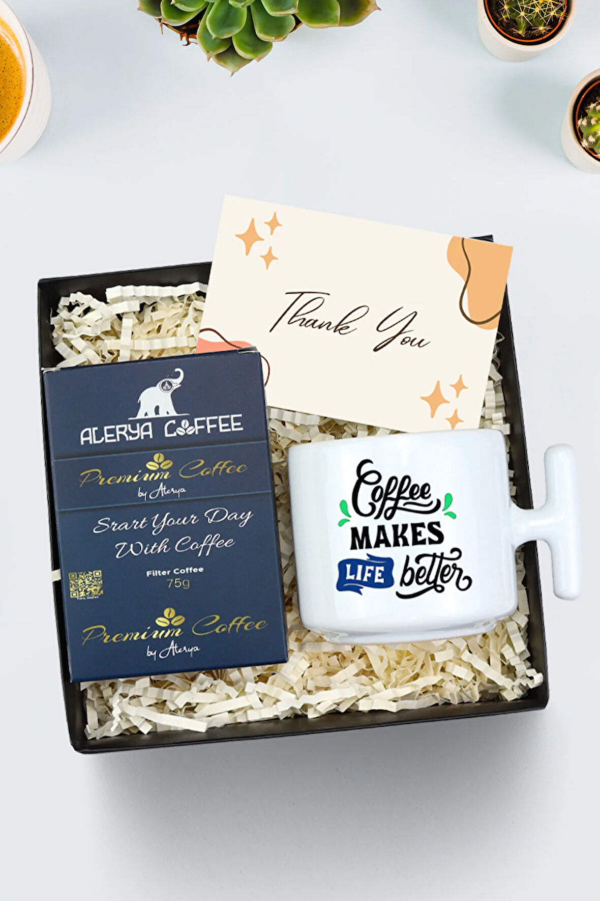 Coffee Tasarım T kupa & Alerya Premium Filtre Kahve Hediye Seti