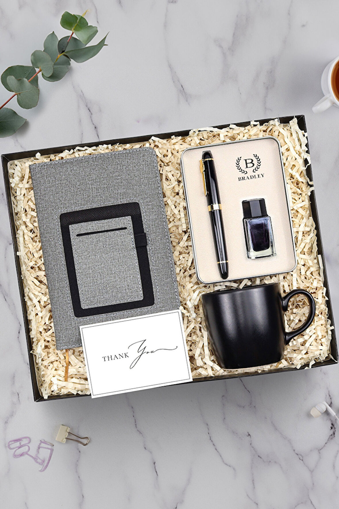 Bradley Dolma Kalem & Telefon Cepli Defter & Siyah Kupa Hediye Seti