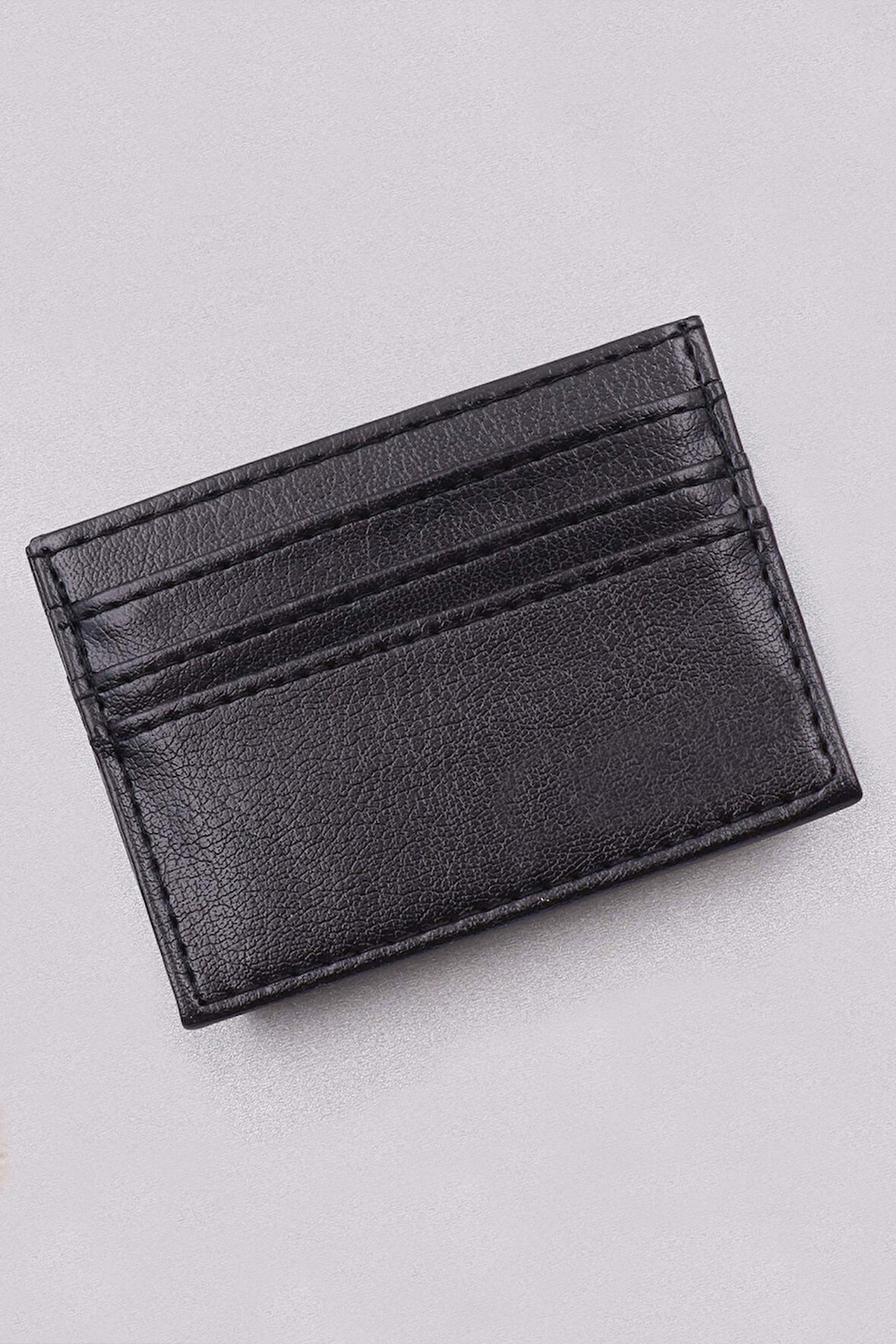 Siyah Erkek Suni Deri Cüzdan & Siyah Kartlık & Erkek Parfümü Hediye Seti