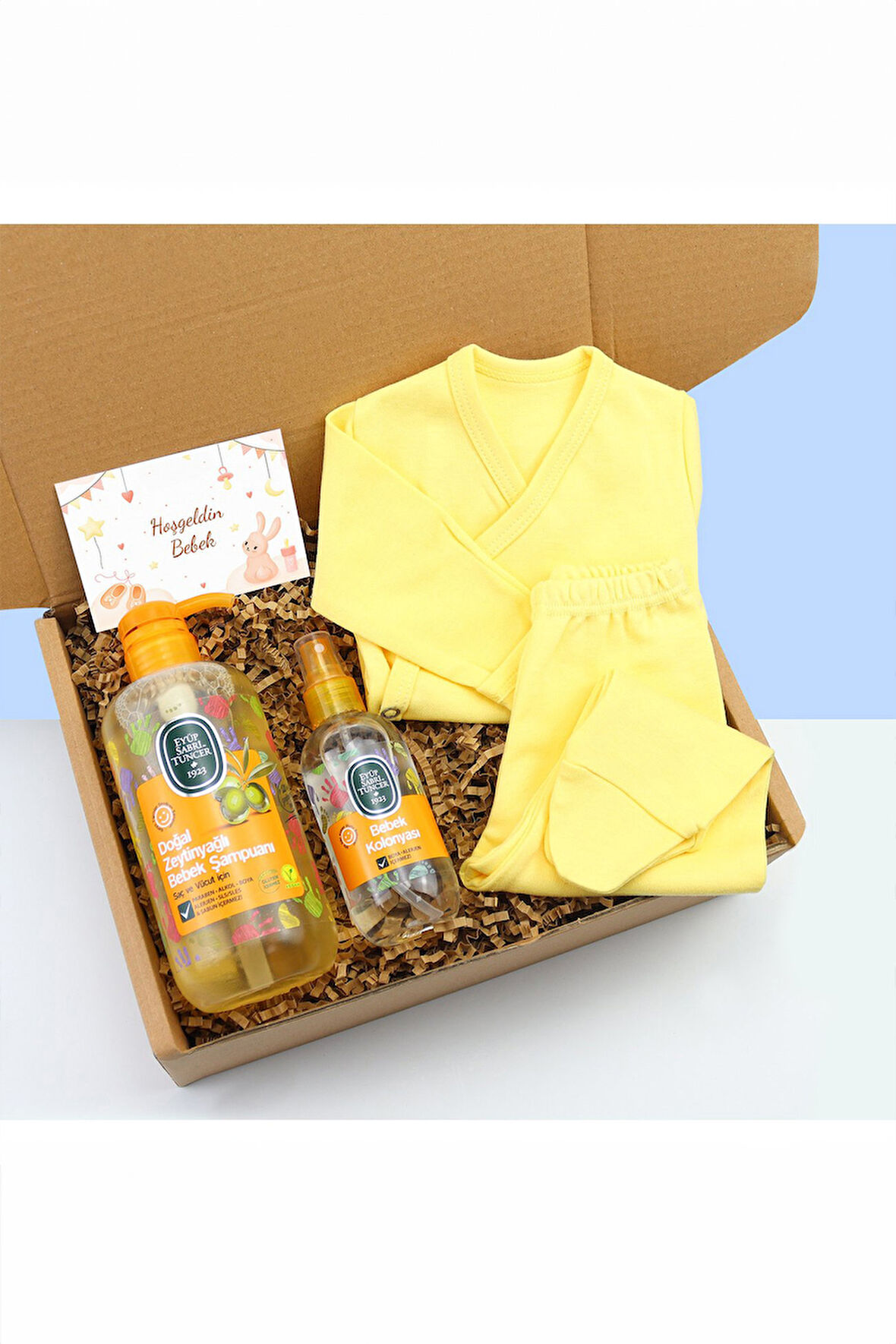 Yenidoğan Bebek Takımı & Bebek Kolonyası & Doğal Zeytinyağlı Bebek Şampuanı Hediye Seti