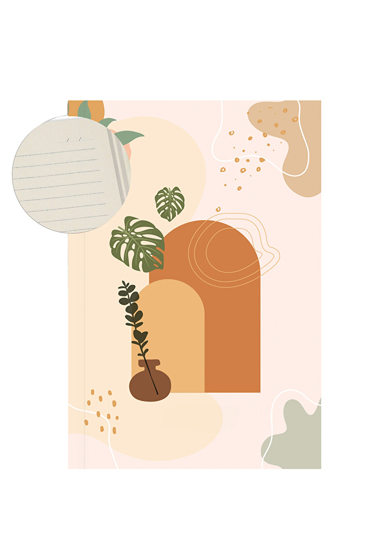 Tasarım Defter & Yeşil Touch Pen & Fincan & Tasarım Beyaz Metal Kutulu Mum