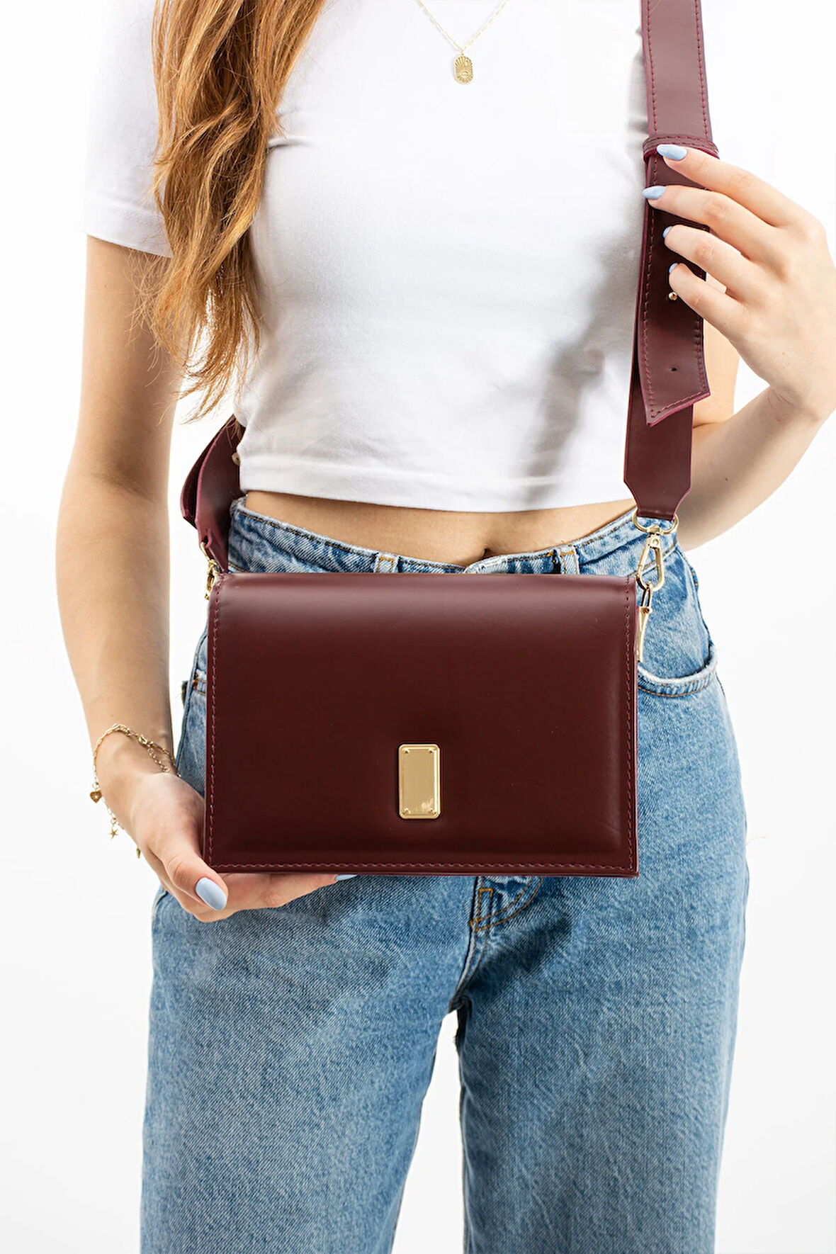 2 Bölmeli Çapraz Askılı Ayarlanabilir Omuz Çantası