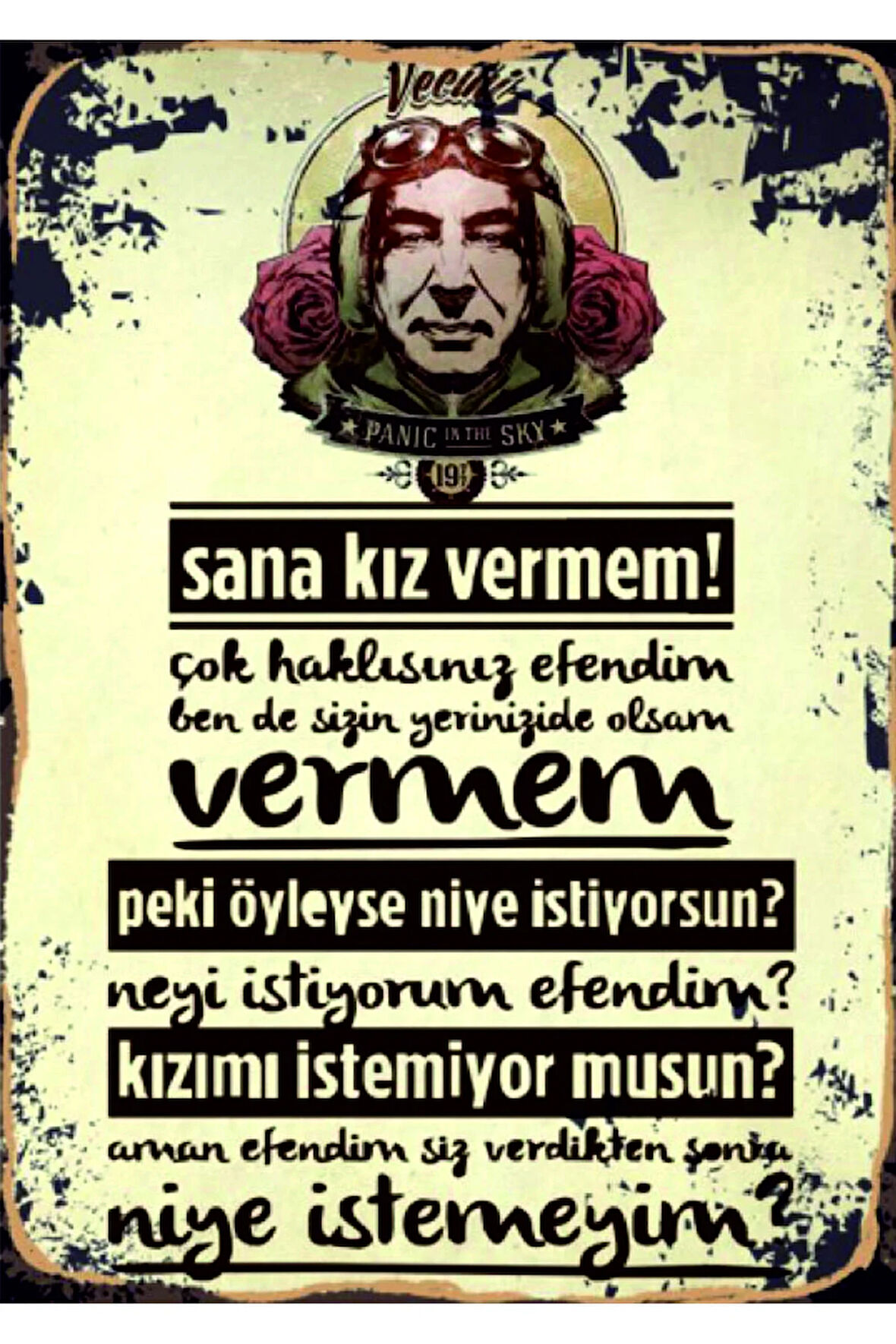 Vintage Tarz UV Baskılı MDF Dekor (20cm x 30cm)