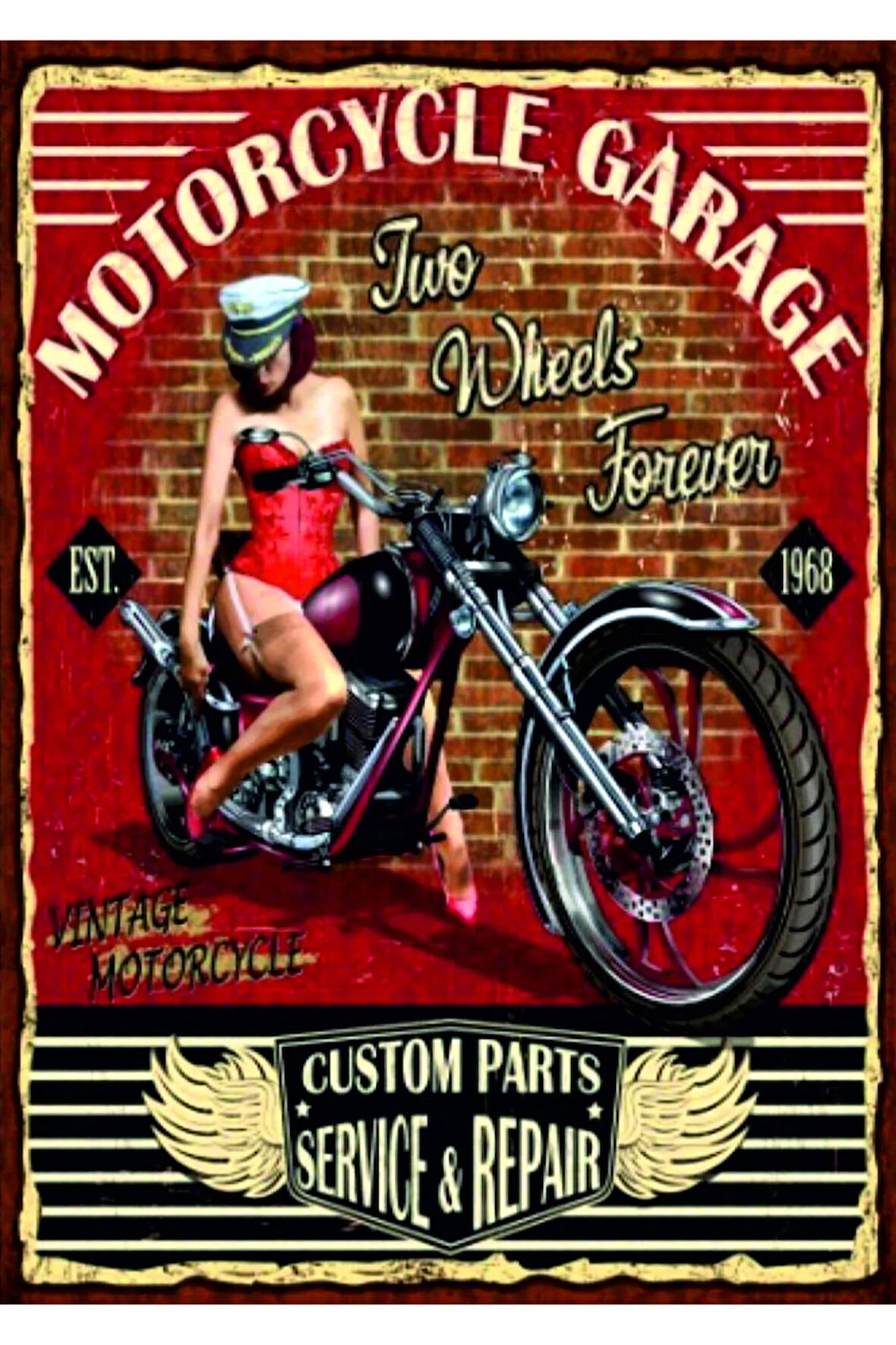 Vintage Tarz UV Baskılı MDF Dekor (20cm x 30cm)