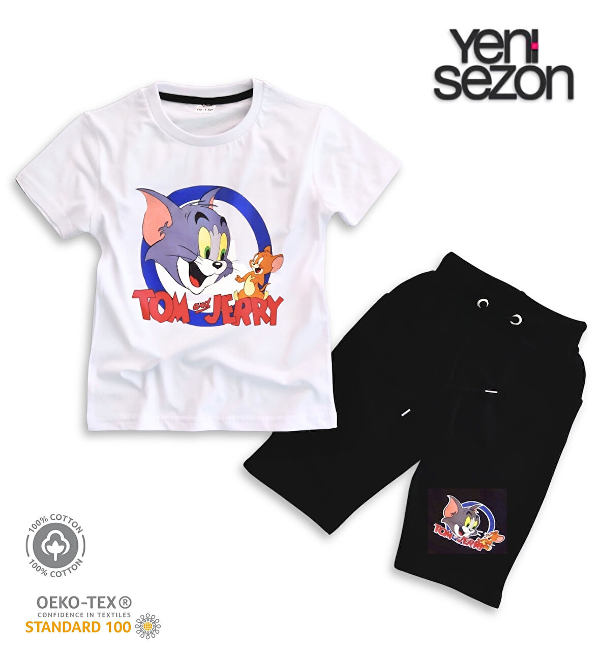 Triliya Pamuklu Unisex Çocuk Kapri Takımı (Cepli & Kordonlu, 3-12 Yaş)