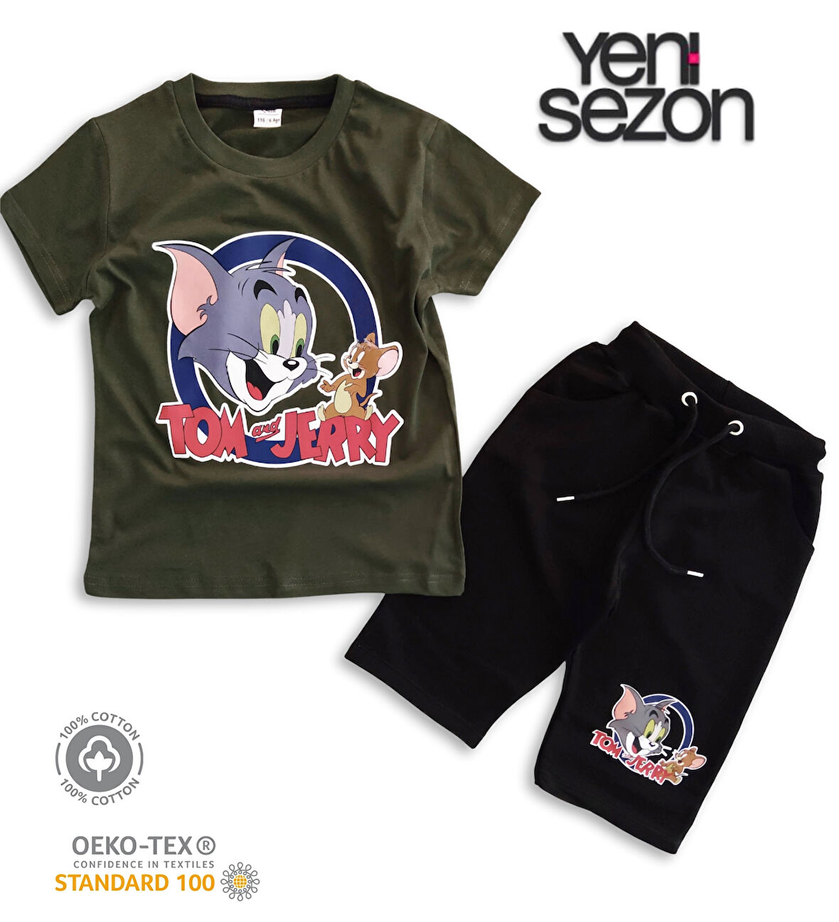 Triliya Pamuklu Unisex Çocuk Kapri Takımı (Cepli & Kordonlu, 3-12 Yaş)