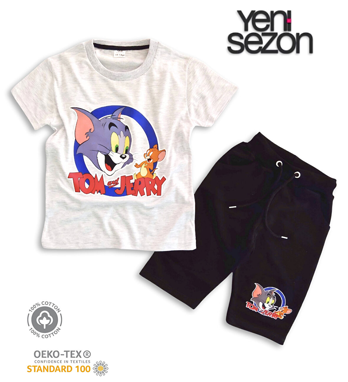 Triliya Pamuklu Unisex Çocuk Kapri Takımı (Cepli & Kordonlu, 3-12 Yaş)