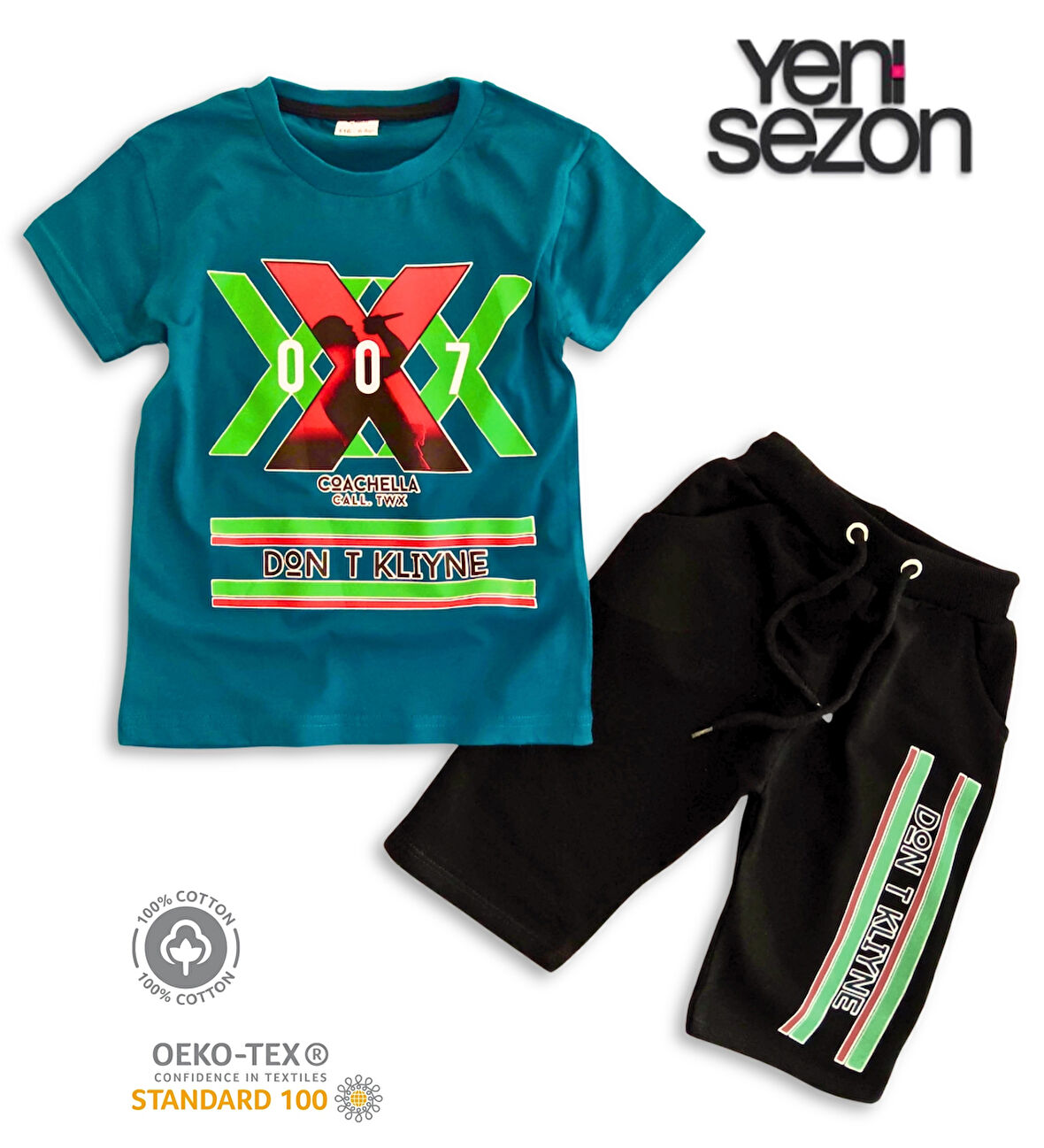 Triliya Pamuklu Unisex Çocuk Kapri Takımı (Cepli & Kordonlu, 3-12 Yaş)