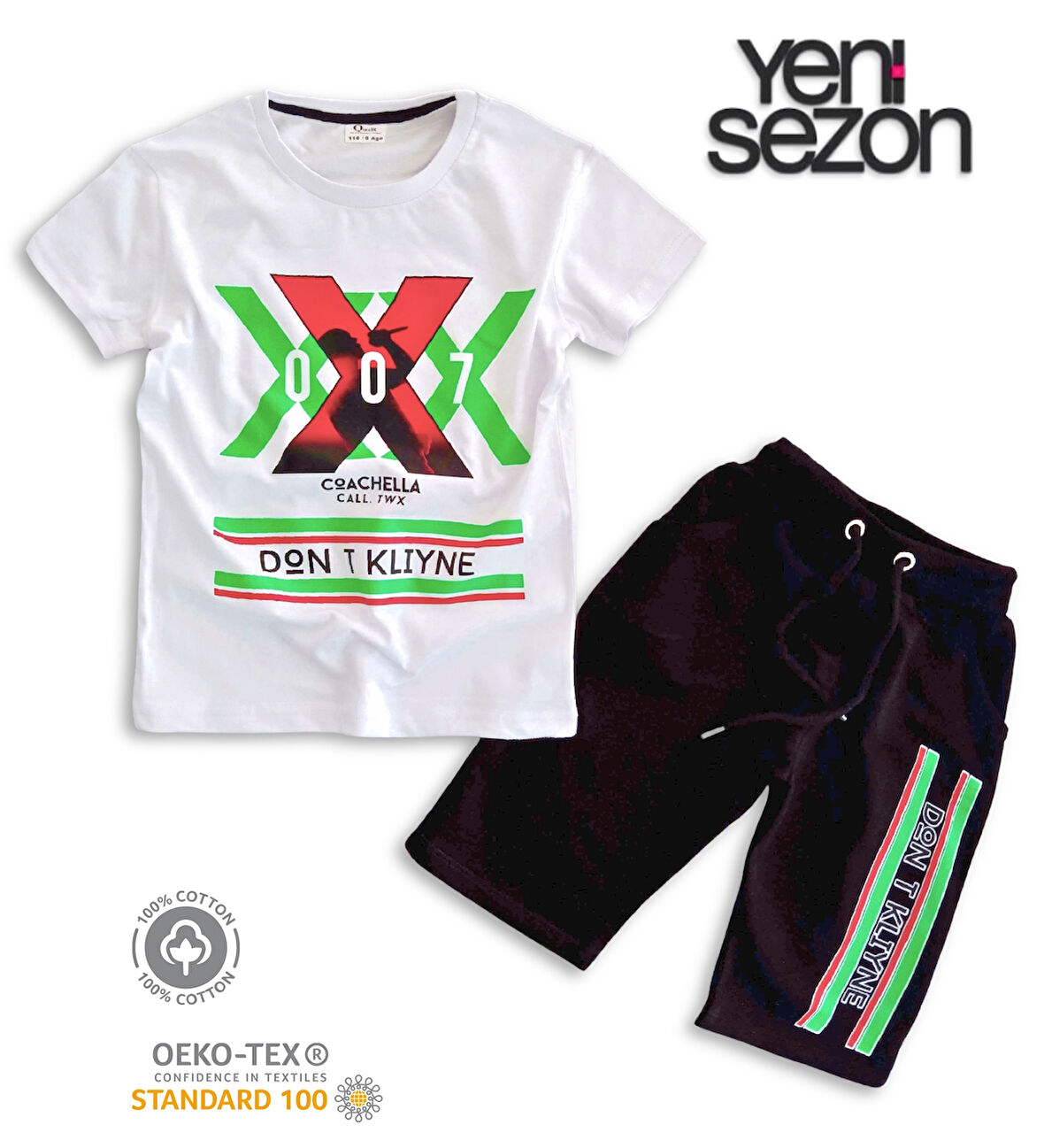 Triliya Pamuklu Unisex Çocuk Kapri Takımı (Cepli & Kordonlu, 3-12 Yaş)