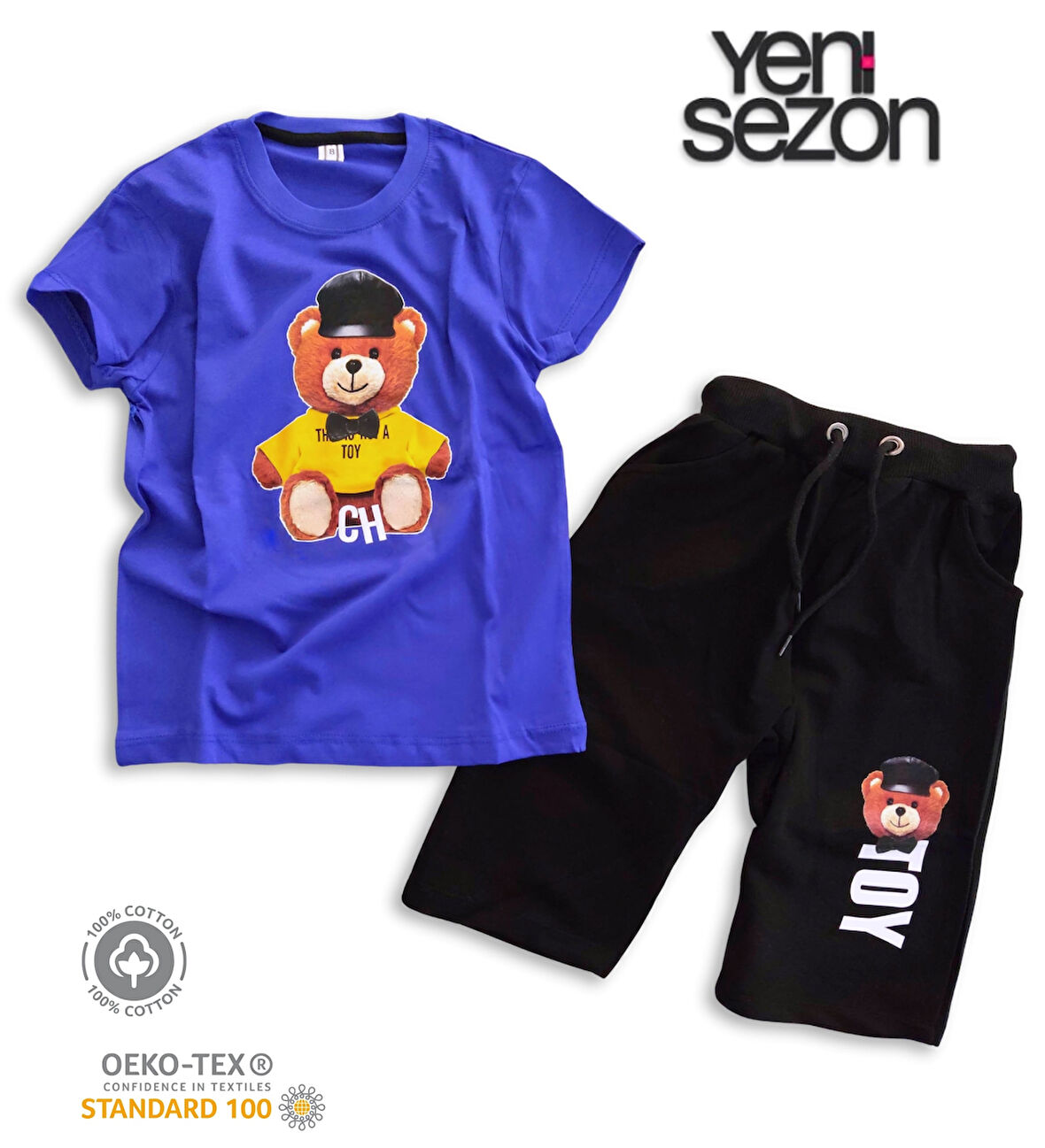 Triliya Pamuklu Unisex Çocuk Kapri Takımı (Cepli & Kordonlu, 3-12 Yaş)