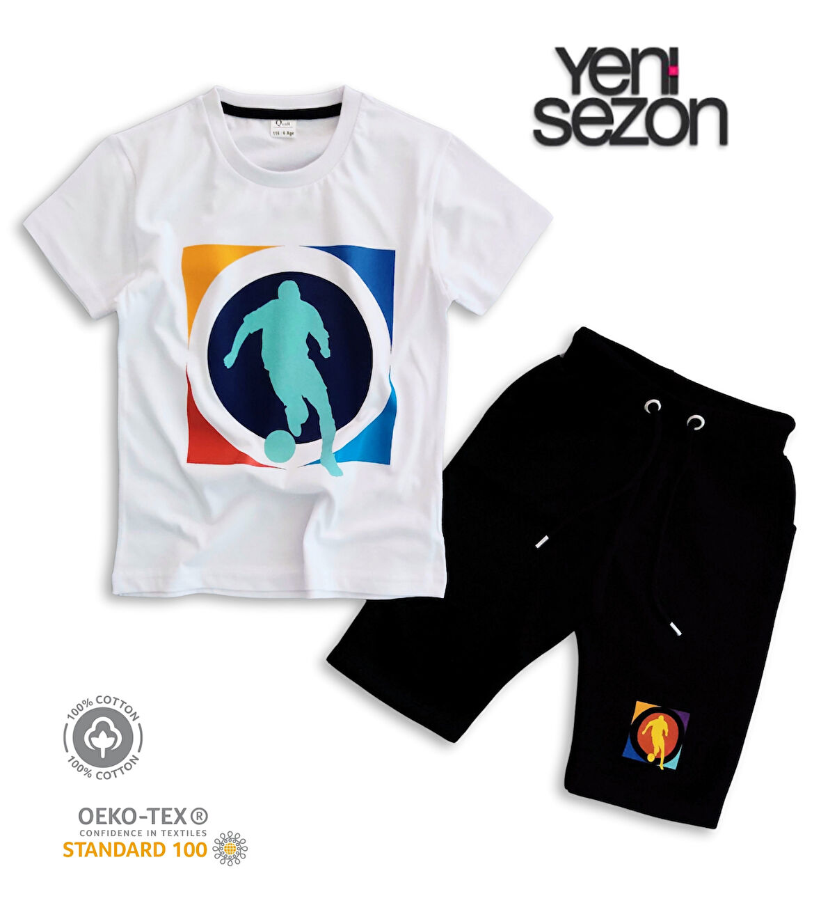 Triliya Pamuklu Unisex Çocuk Kapri Takımı (Cepli & Kordonlu, 3-12 Yaş)