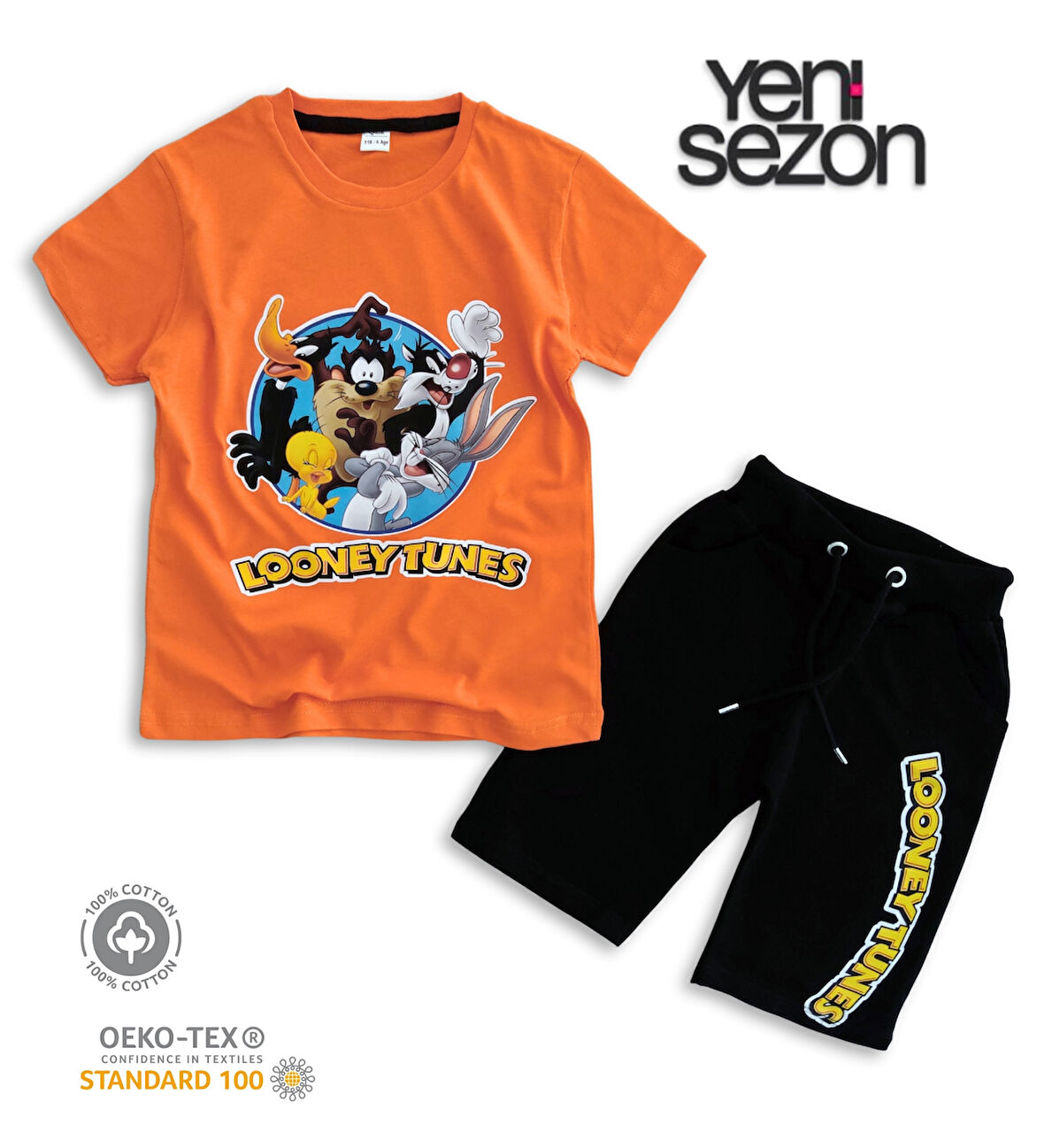 Triliya Pamuklu Unisex Çocuk Kapri Takımı (Cepli & Kordonlu, 3-12 Yaş) TRL-52