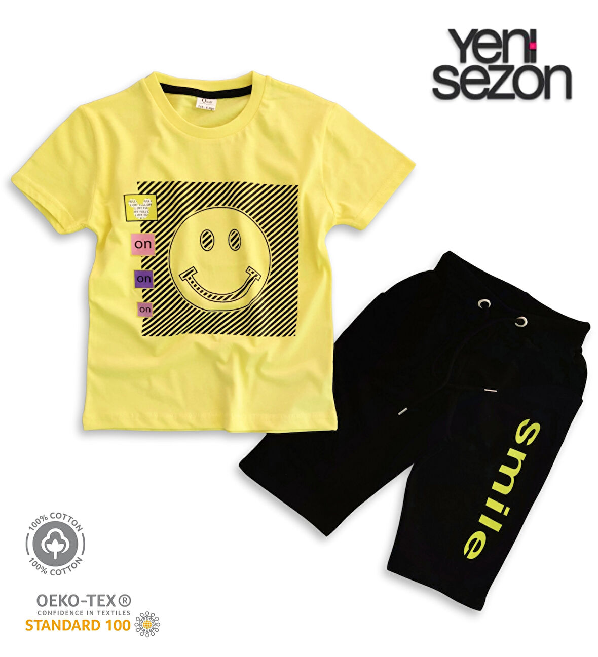 Triliya Pamuklu Unisex Çocuk Kapri Takımı (Cepli & Kordonlu, 3-12 Yaş)