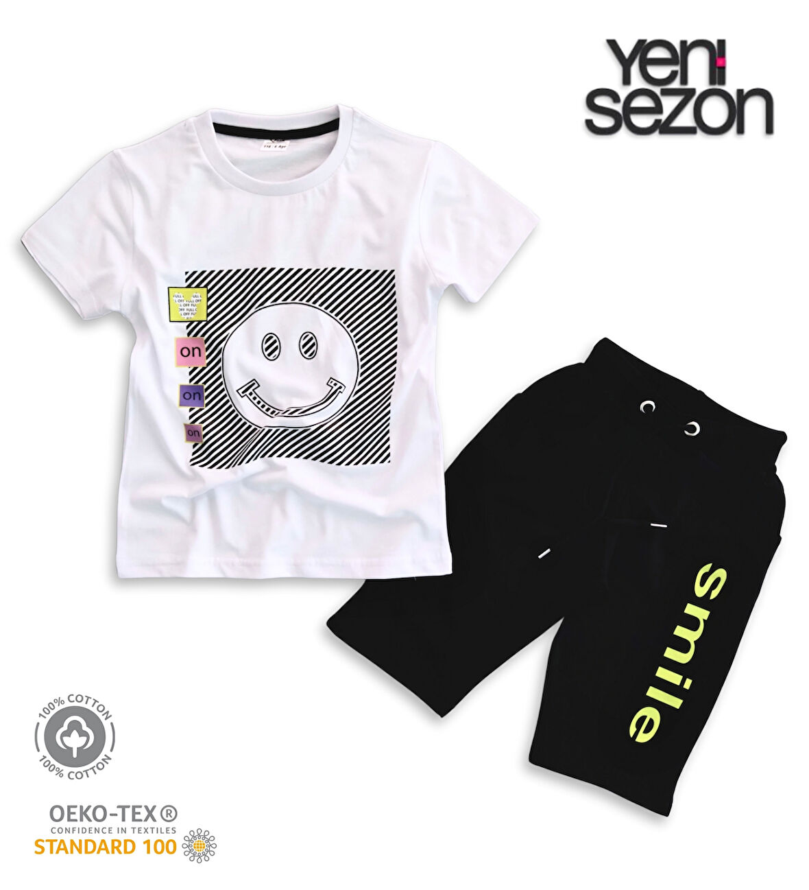 Triliya Pamuklu Unisex Çocuk Kapri Takımı (Cepli & Kordonlu, 3-12 Yaş)