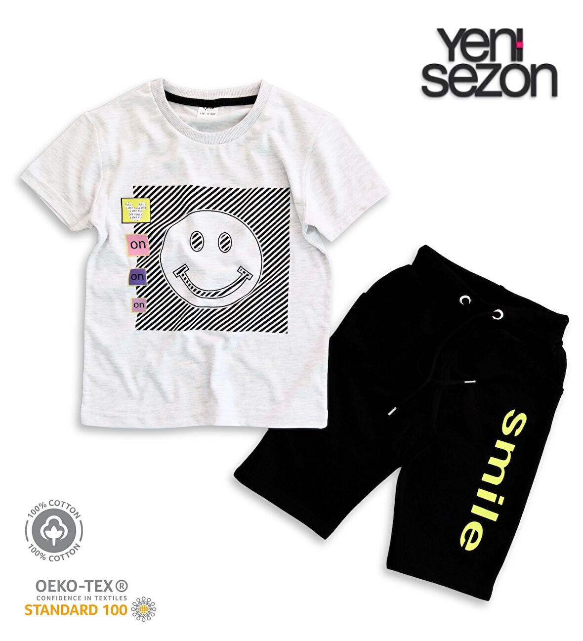 Triliya Pamuklu Unisex Çocuk Kapri Takımı (Cepli & Kordonlu, 3-12 Yaş)