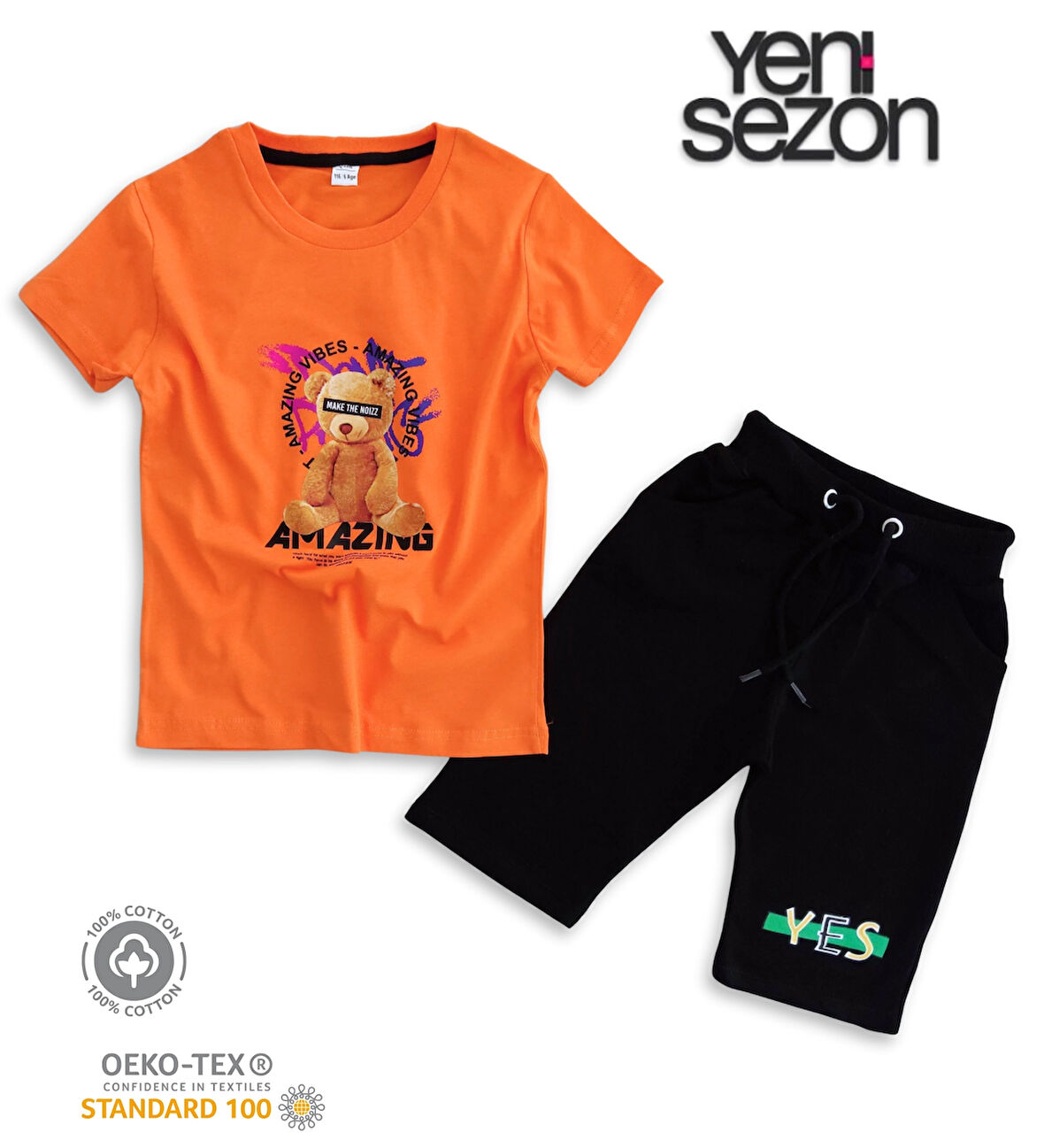 Triliya Pamuklu Unisex Çocuk Kapri Takımı (Cepli & Kordonlu, 3-12 Yaş)