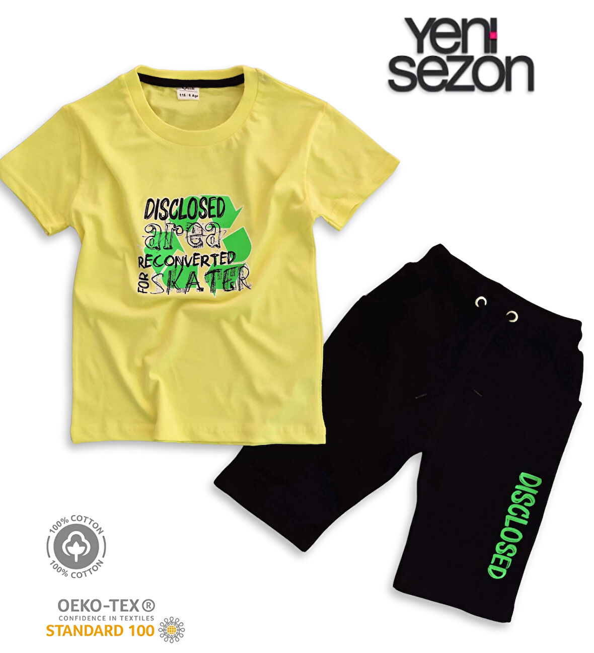 Triliya Pamuklu Unisex Çocuk Kapri Takımı (Cepli & Kordonlu, 3-12 Yaş)