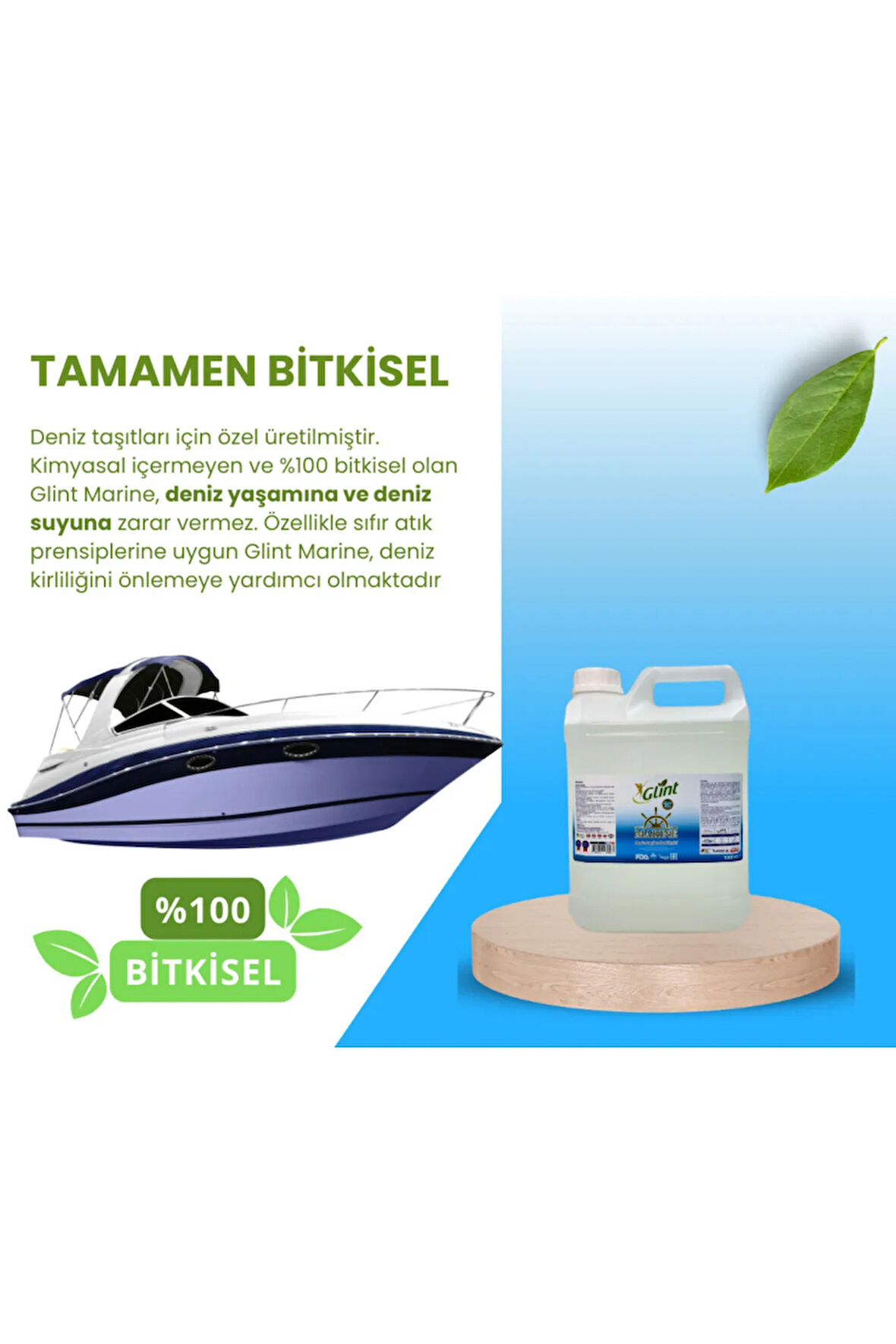 Glint  Marine 5 Lt %100 Bitkisel Deniz Dostu Ultra Krom Temizleyici Parlatıcı