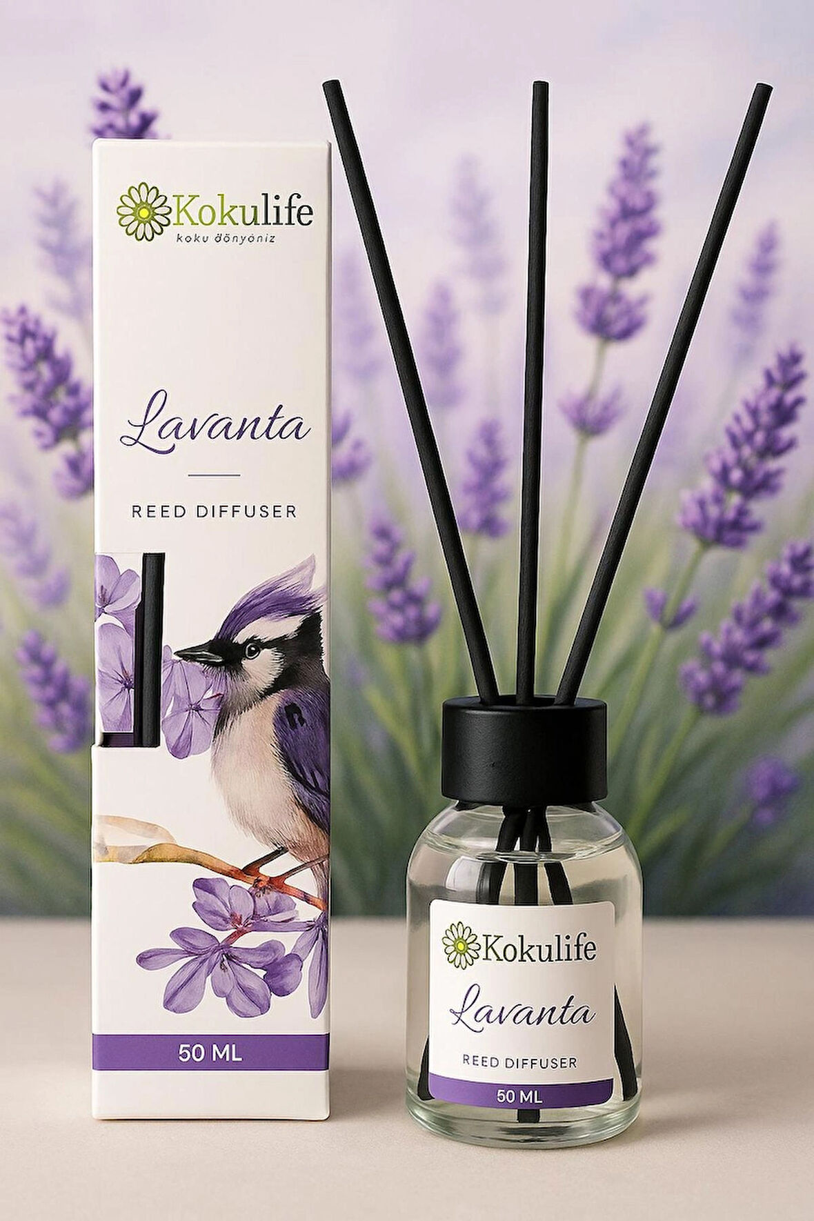 LAVANTA ÇUBUKLU ODA VE ORTAM KOKUSU 50 ML RAHATLATICI DOĞAL KOKU