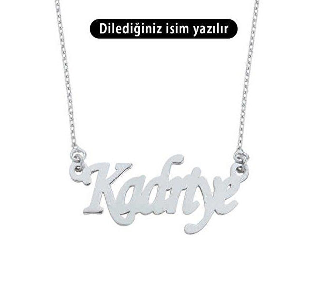 Sade Kibar Özel Font Tek İsimli Gümüş İsim Kolye