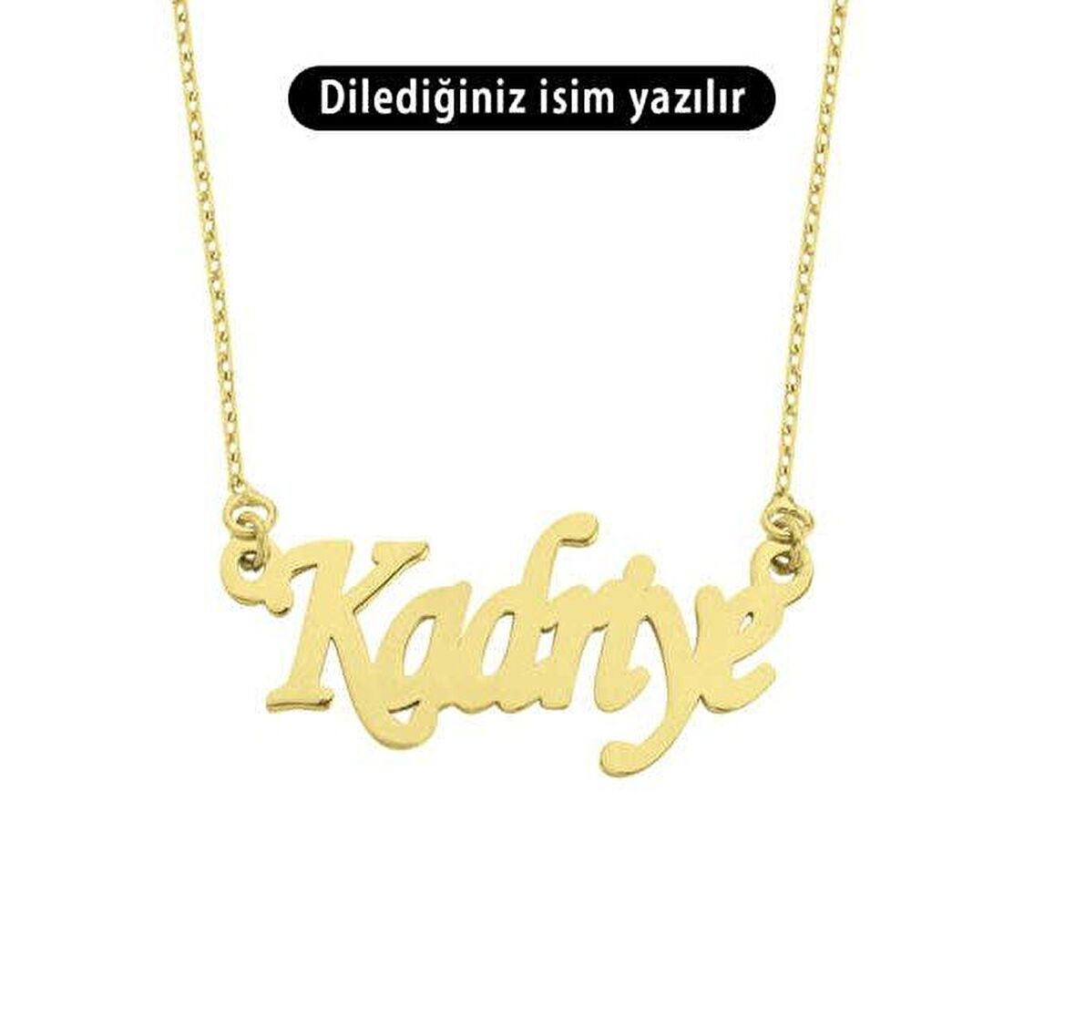 Sade Kibar Özel Font Tek İsimli Gümüş İsim Kolye