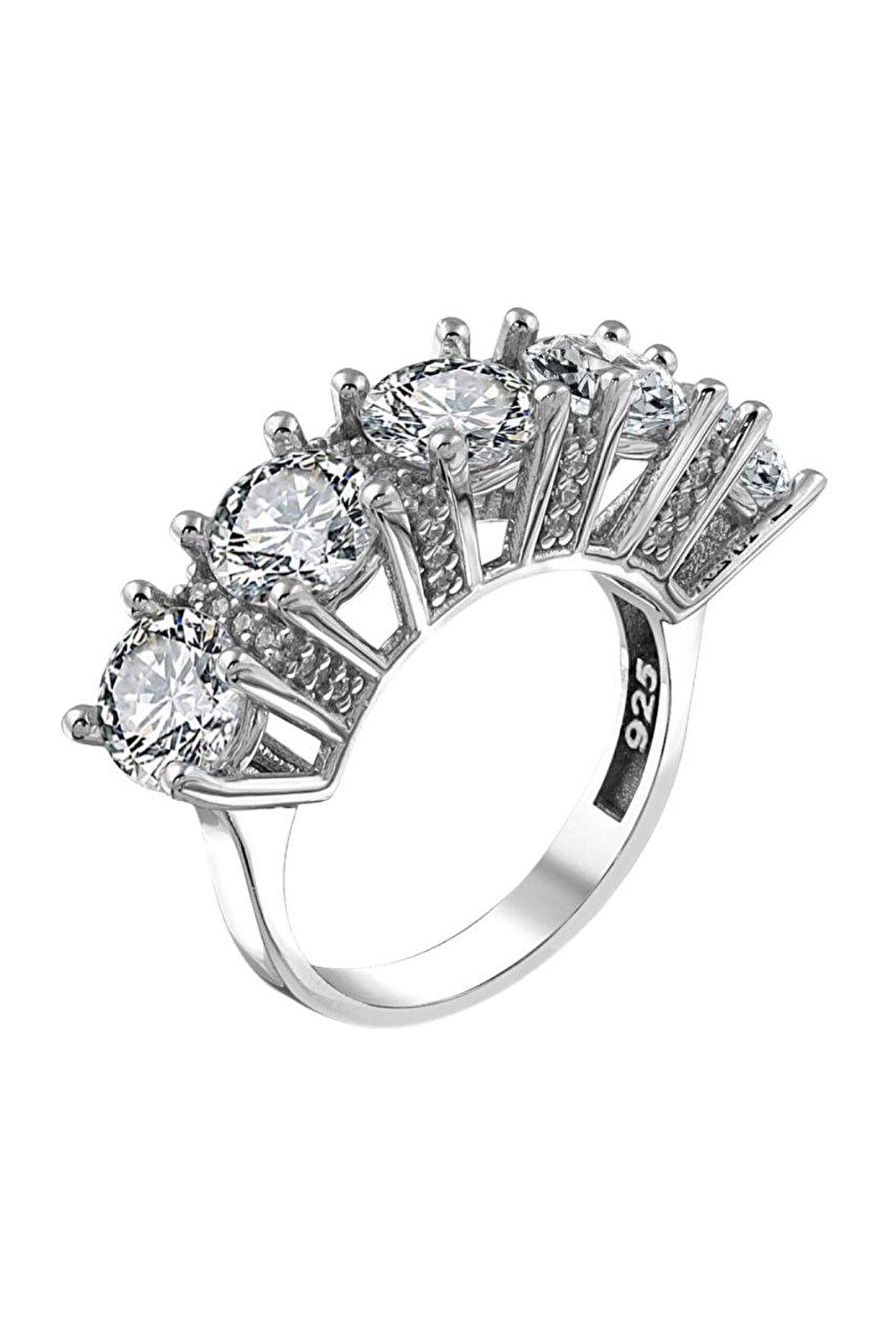 Orijinal Swarovski Taşlı Beştaş 925 Gümüş Yüzük