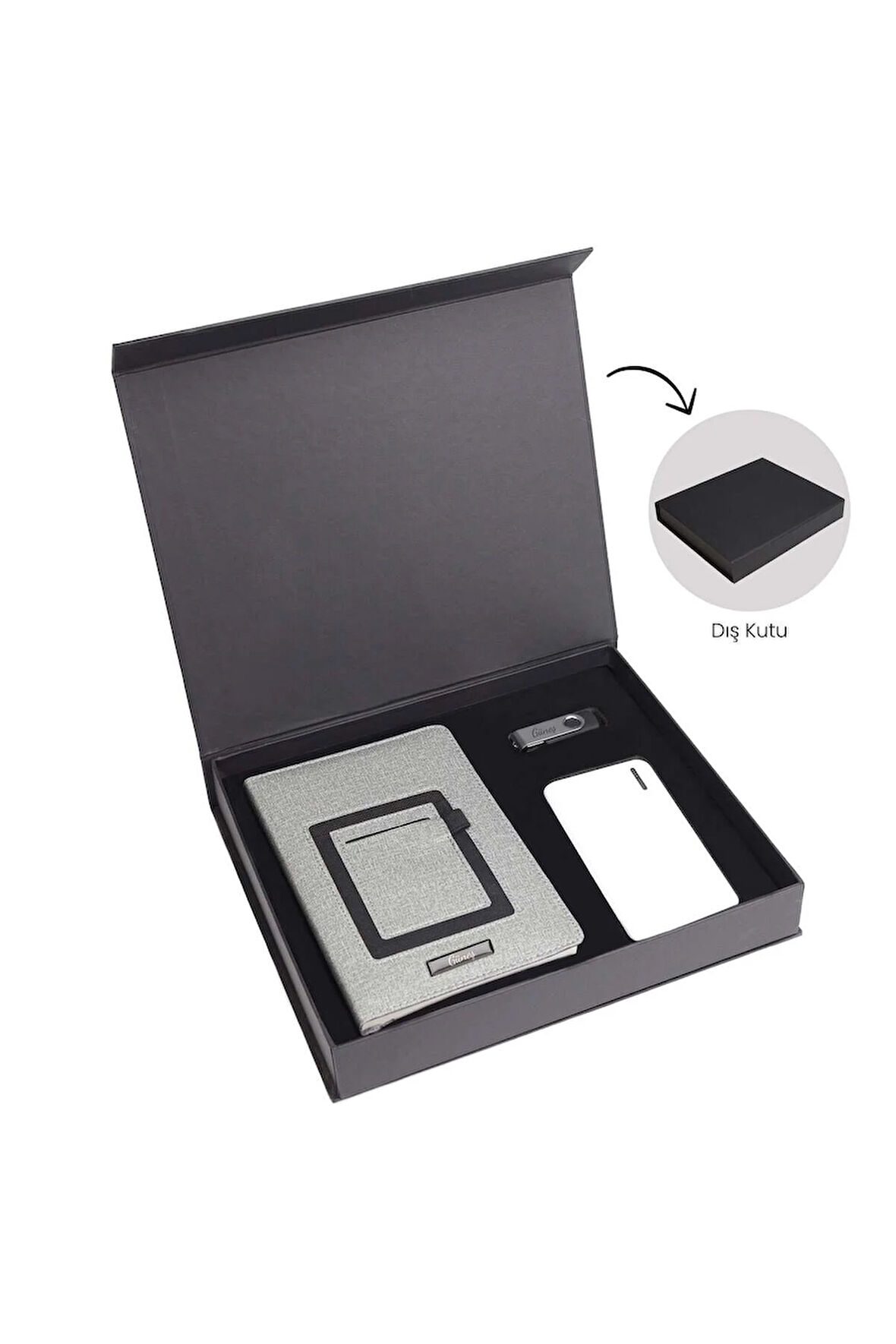 Premium Kutuda Defter & 32Gb Usb Bellek & 10000 mAh Powerbank 32110