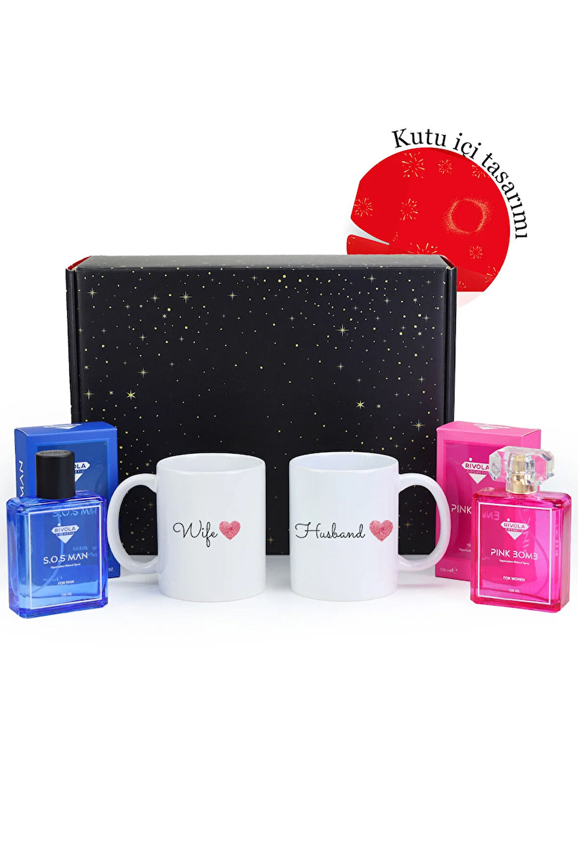 Sevgililere Özel Kupa ve Parfüm Hediye Kutusu
