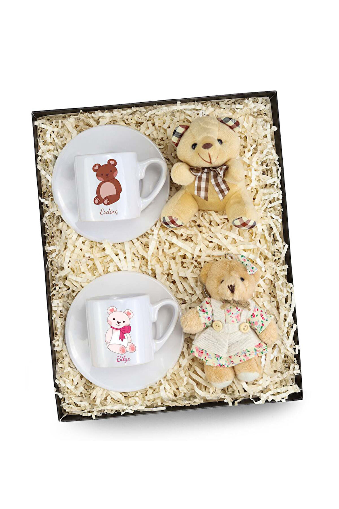 Sevgililer Gününe Özel 2'li Kahve Fincanı & 2'li Anahtarlık Hediye Kutusu